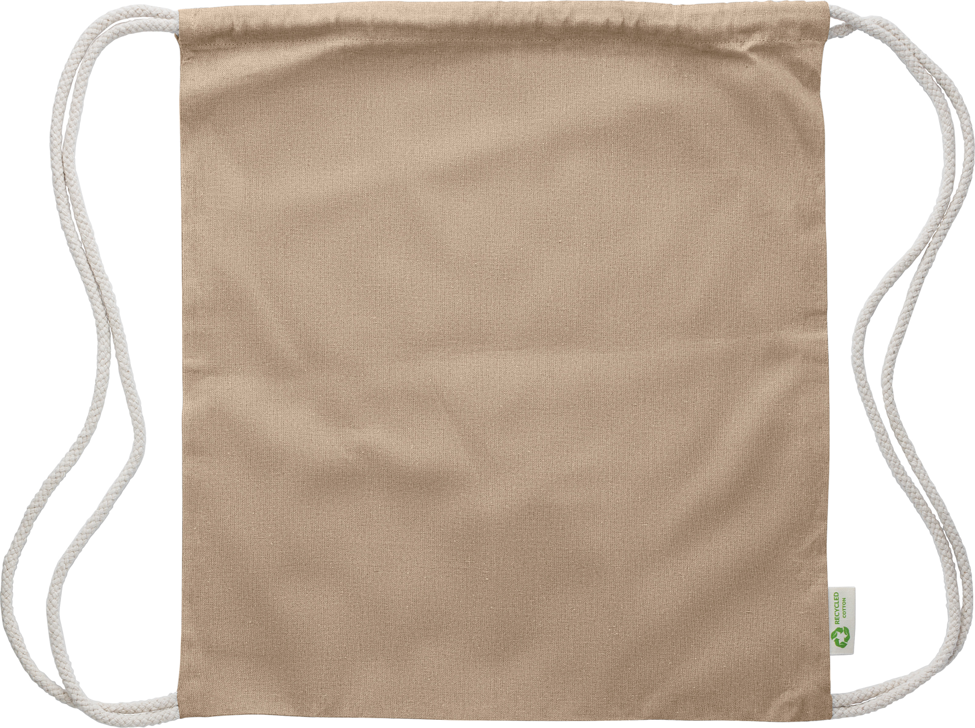 Picture of Recycled cotton drawstring bag. (120gsm/3.54oz)