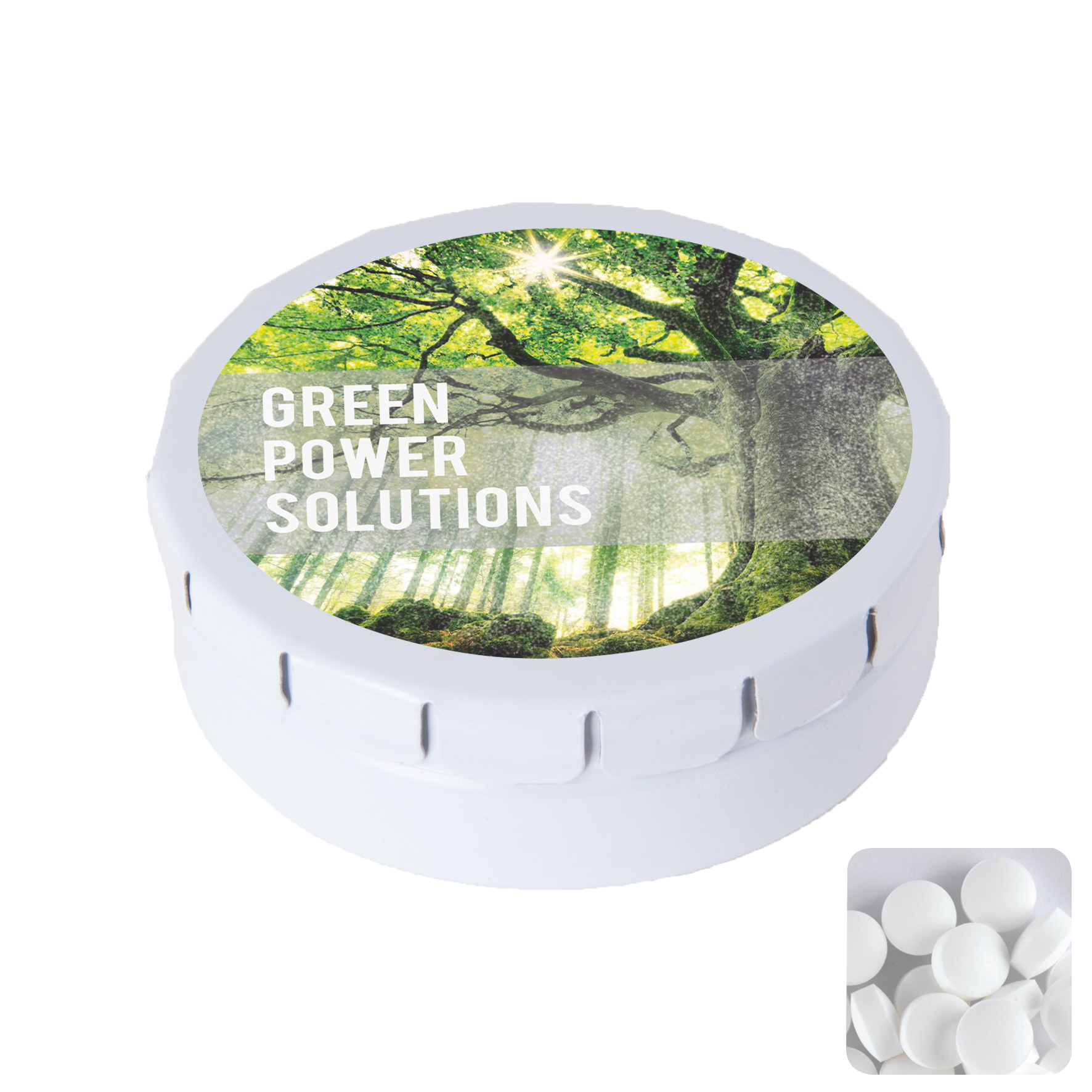Picture of Round click tin with dextrose mints