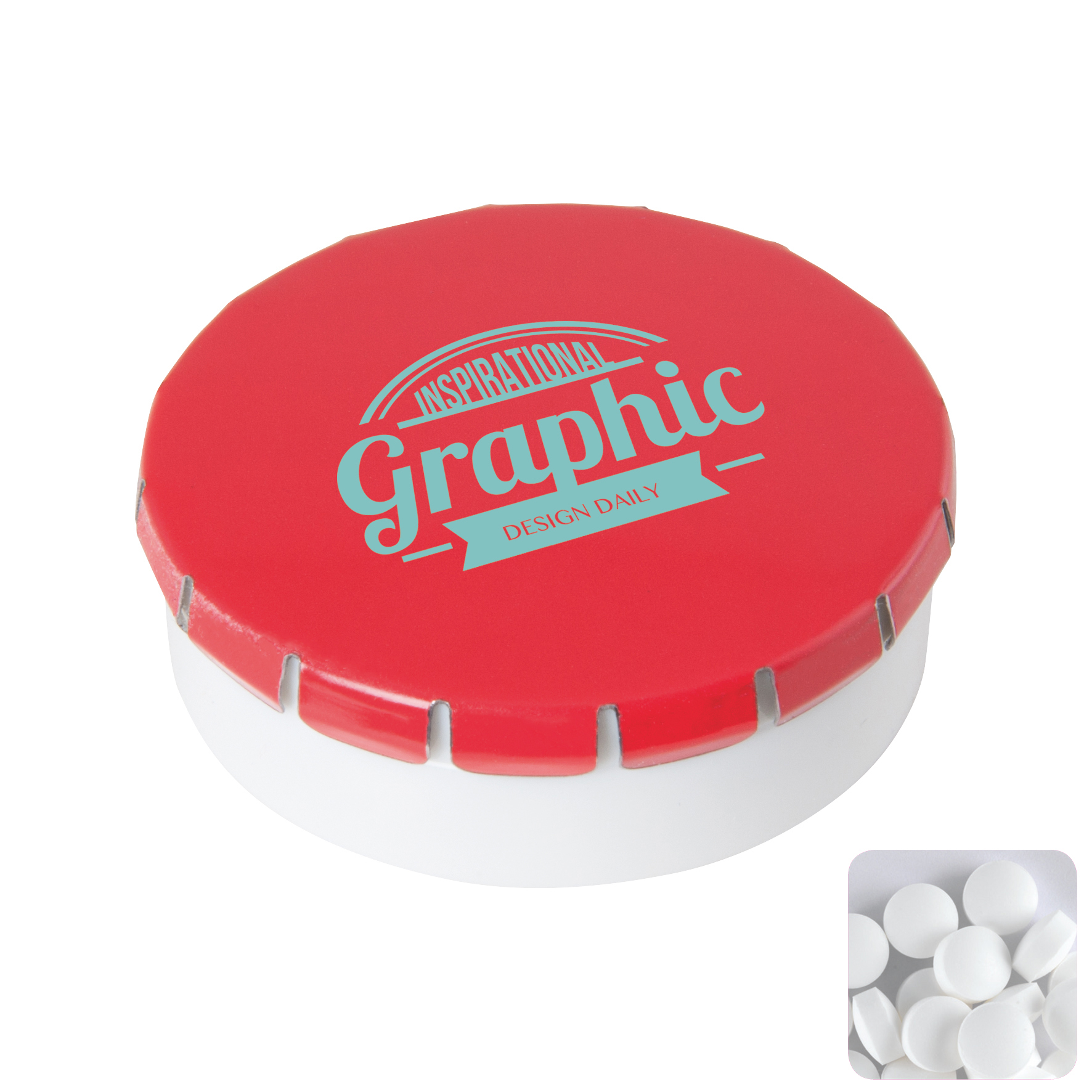 Picture of Round click plastic pot with sugar free mints