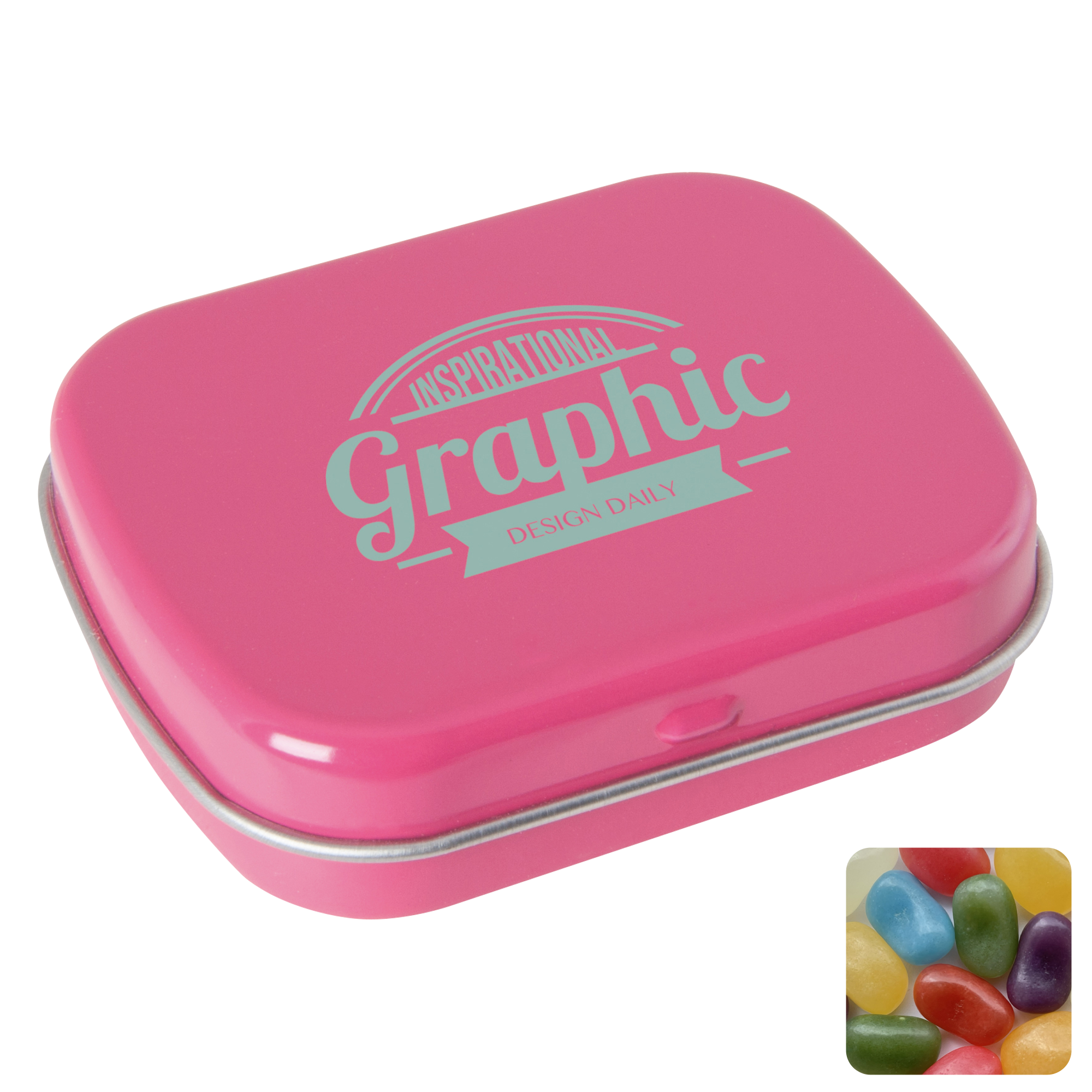 Picture of Flat hinged tin with jelly beans