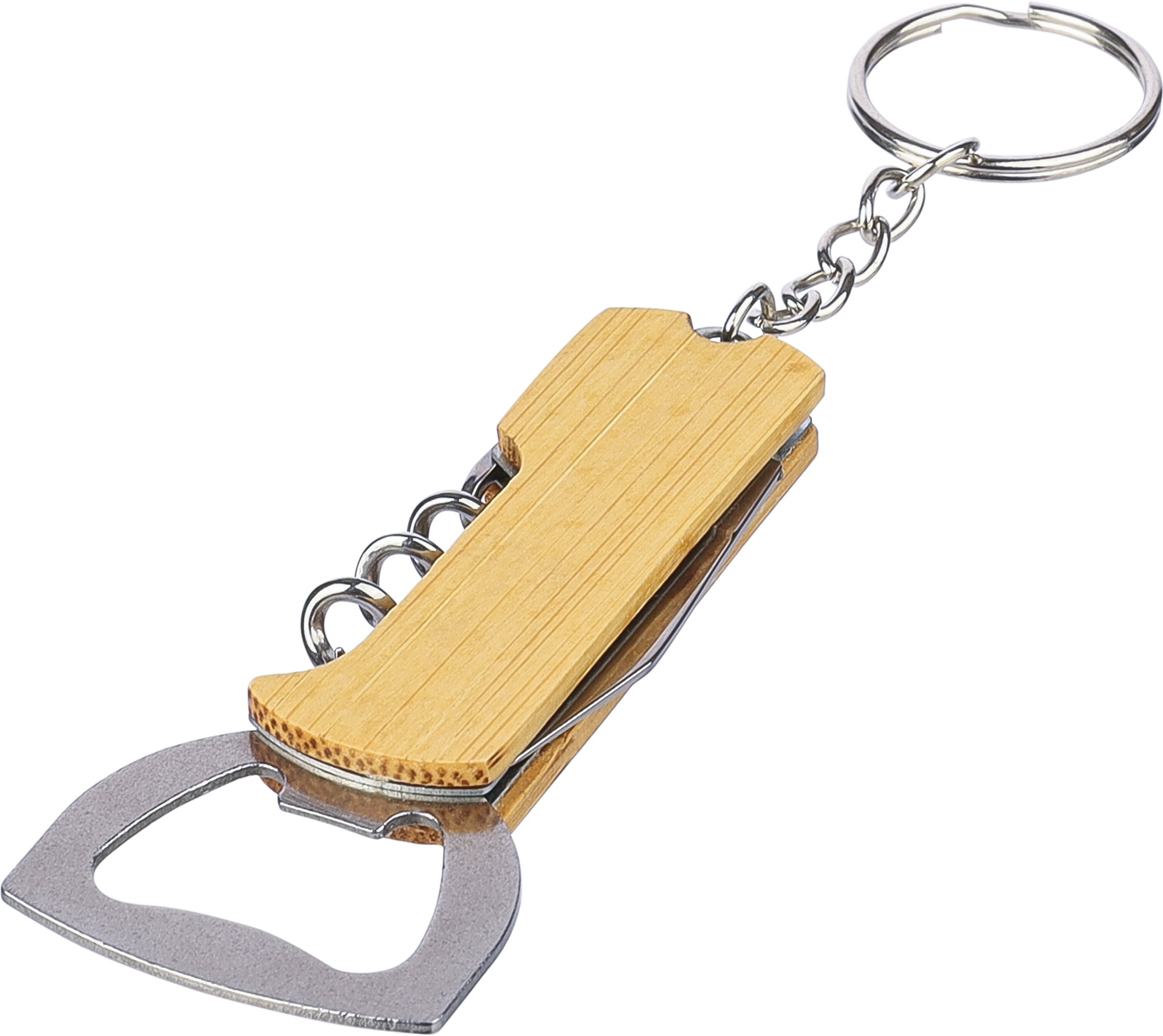 Picture of Bamboo bottle opener keyring