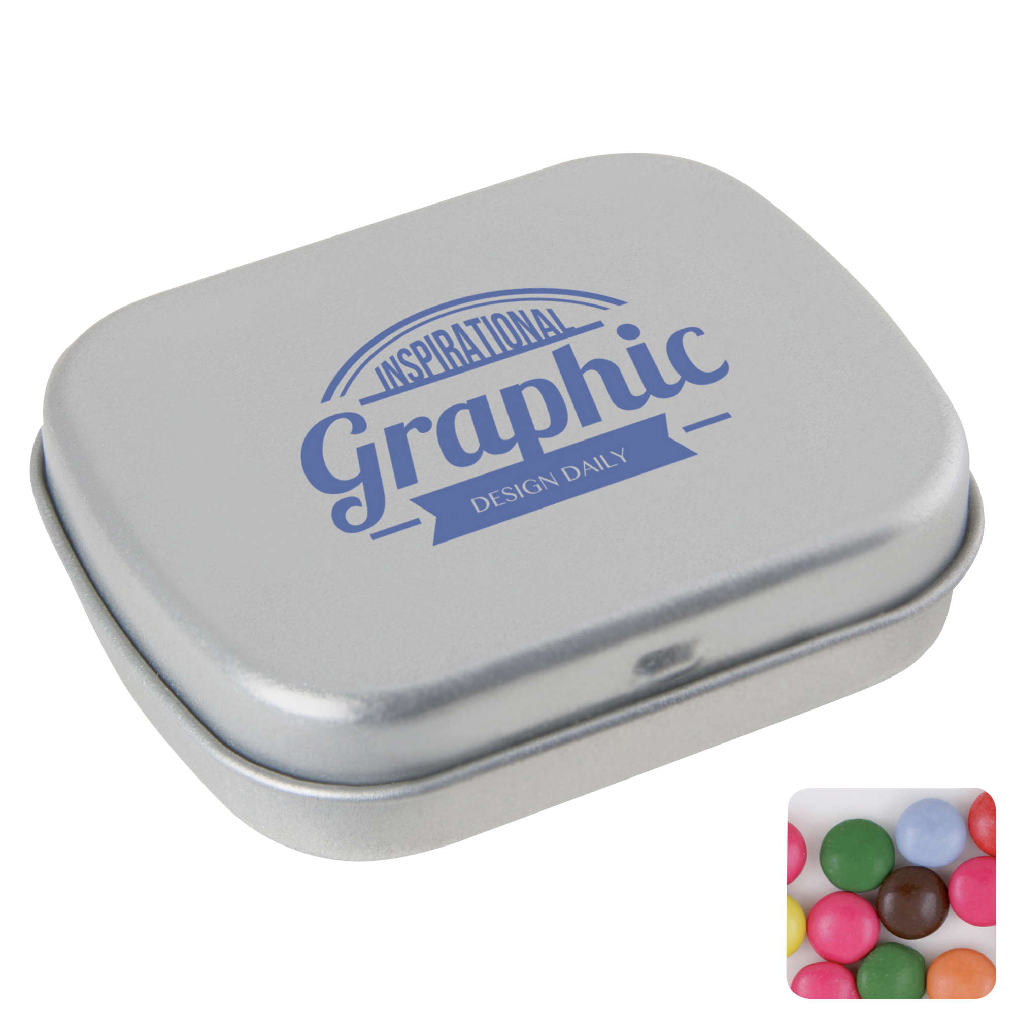 Picture of Flat hinged tin with choco's