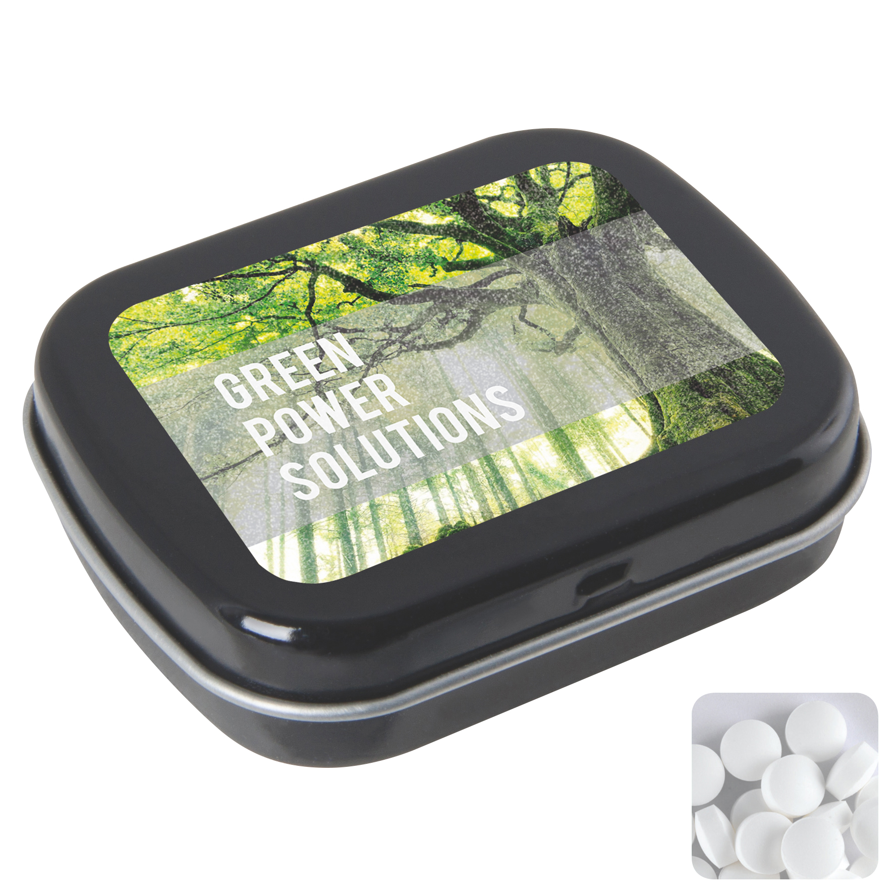 Picture of Flat hinged tin with dextrose mints