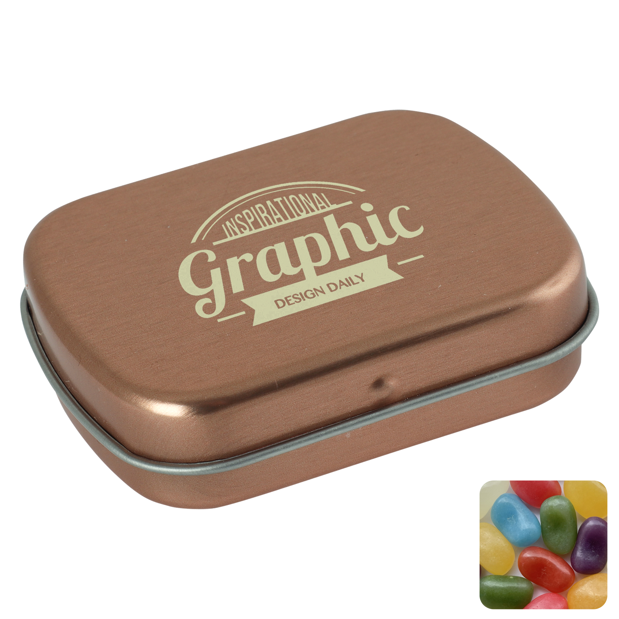 Picture of Flat hinged tin with jelly beans