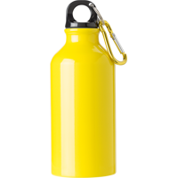 Aluminium single walled bottle with carabiner (400ml)  7552_006 (Yellow)
