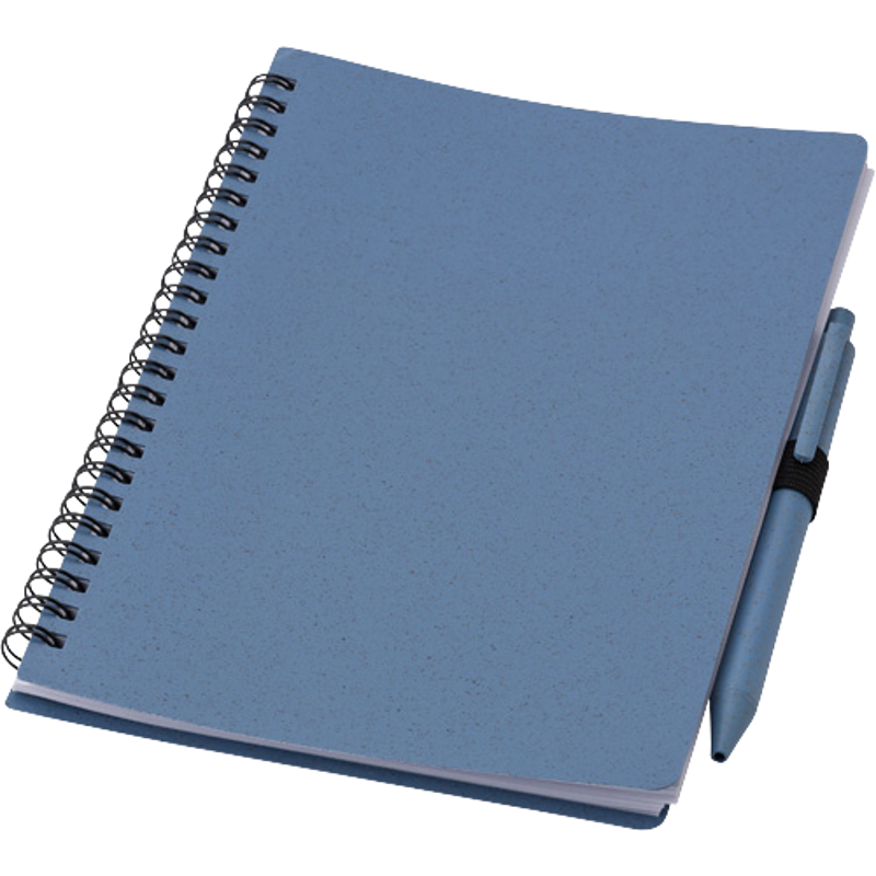 Wheat straw notebook with pen (approx. A5) 480875_005 (Blue)