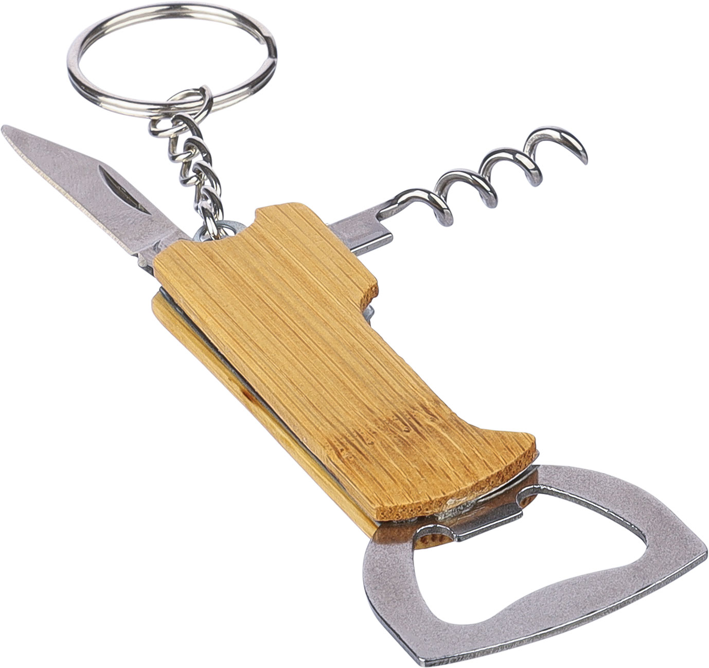 Picture of Bamboo bottle opener keyring