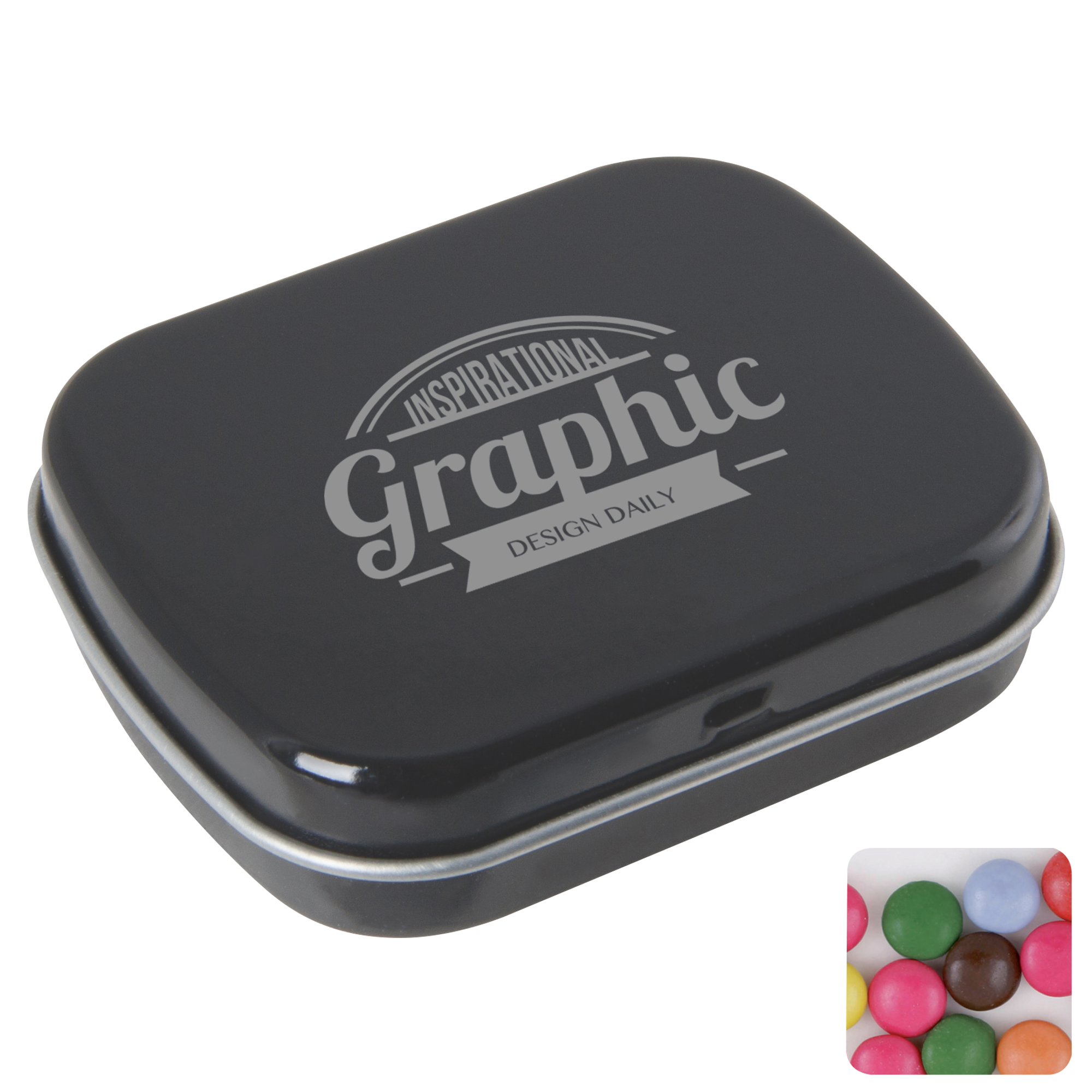 Picture of Flat hinged tin with choco's