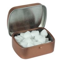 Small flat hinged tin with sugar free mints CX0111_871 (Rose Gold)