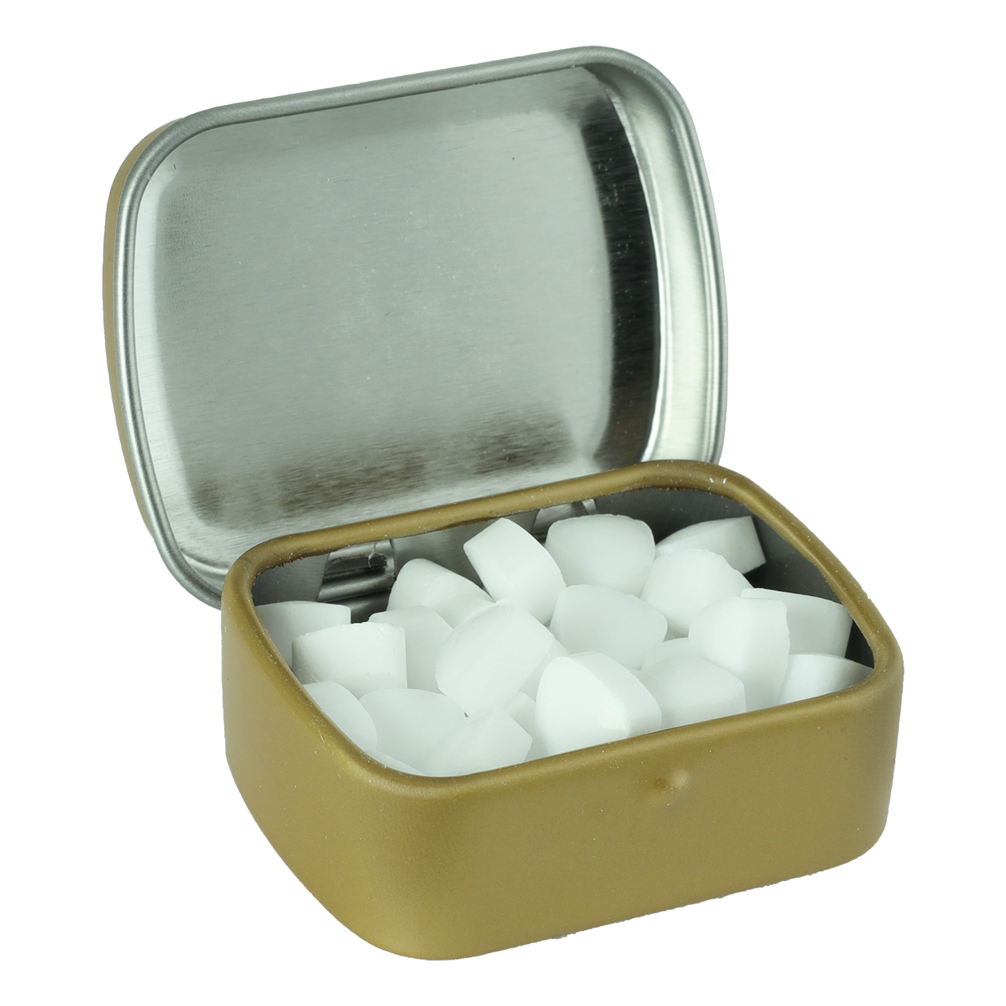 Picture of Small flat hinged tin with sugar free mints