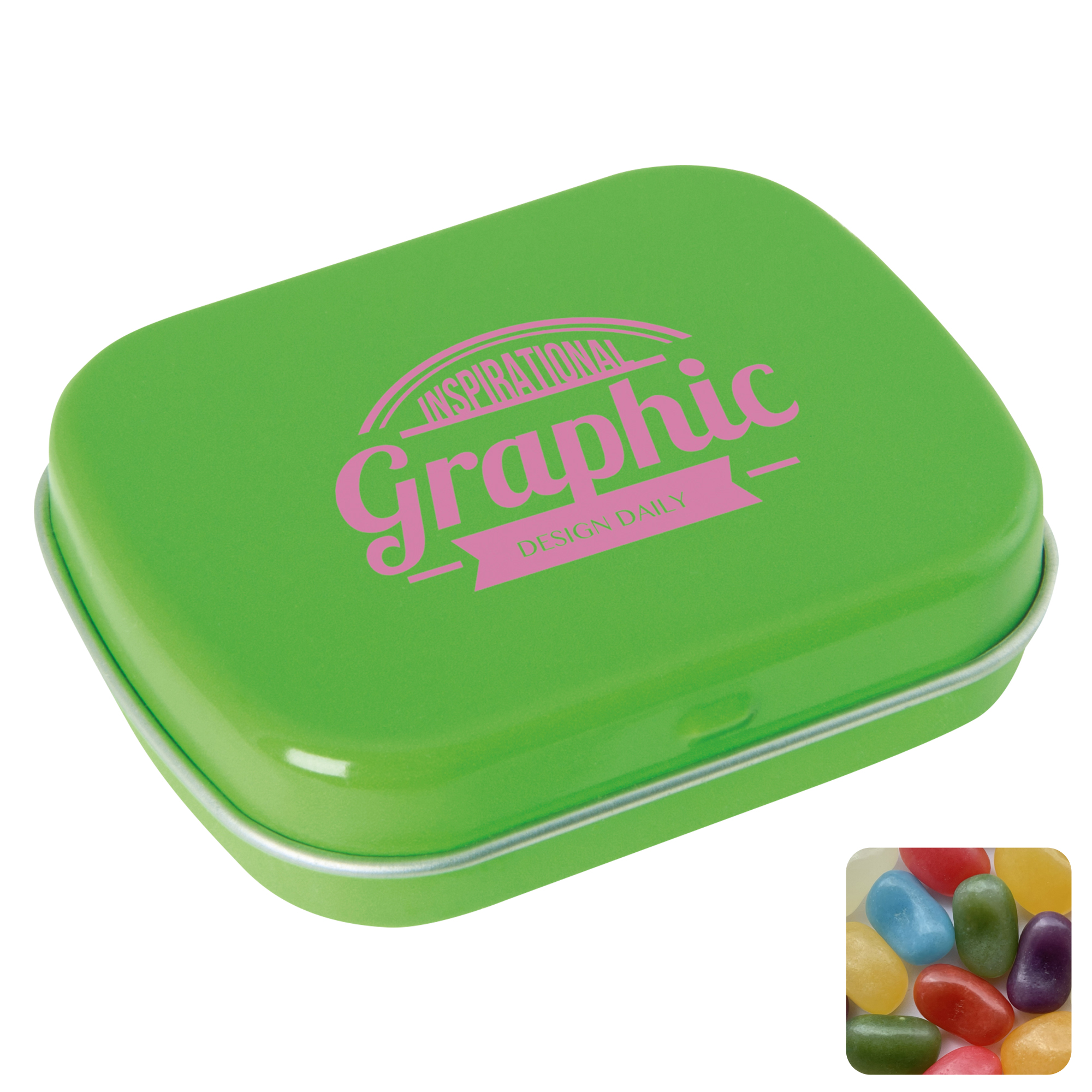 Picture of Flat hinged tin with jelly beans