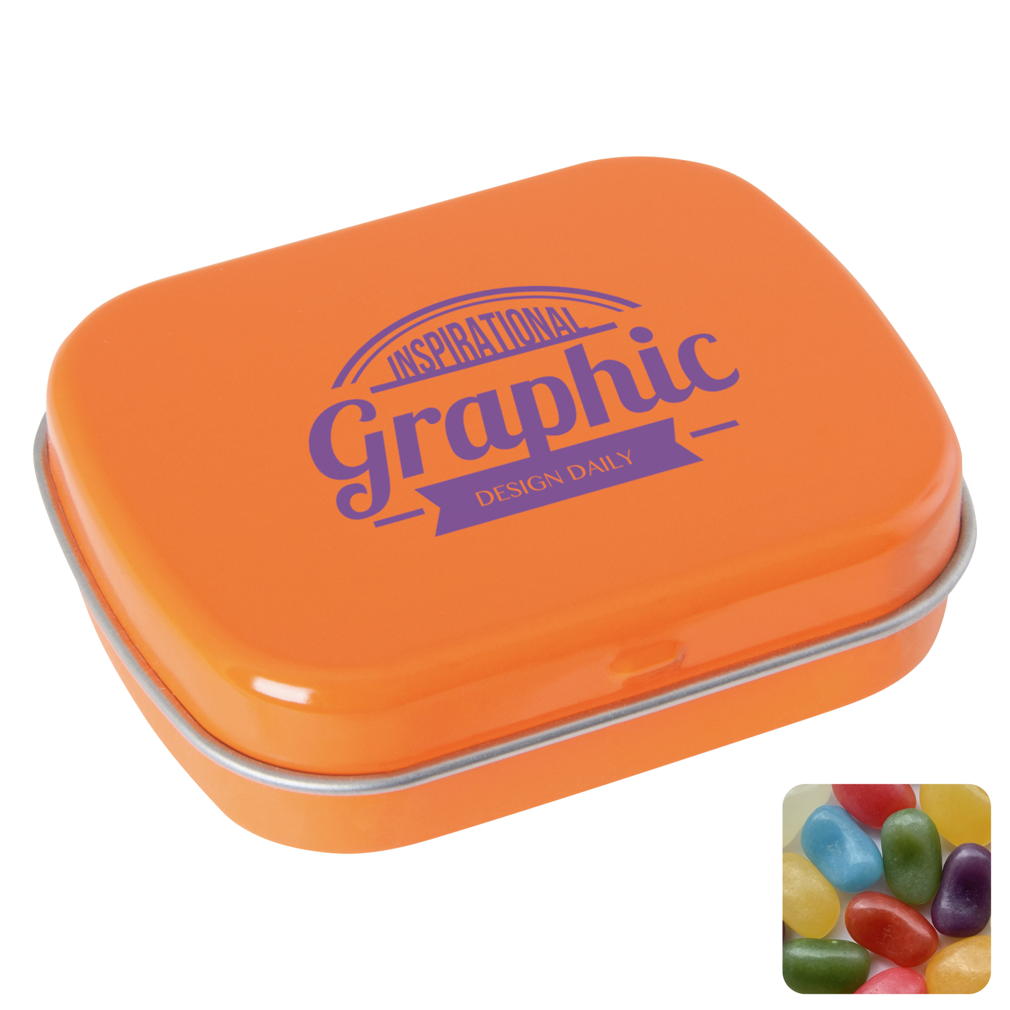 Picture of Flat hinged tin with jelly beans