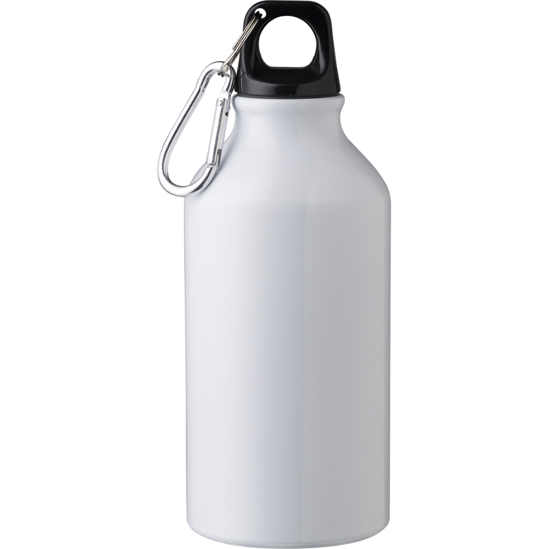 Recycled aluminium single walled bottle (400ml) 1015120_002 (White)