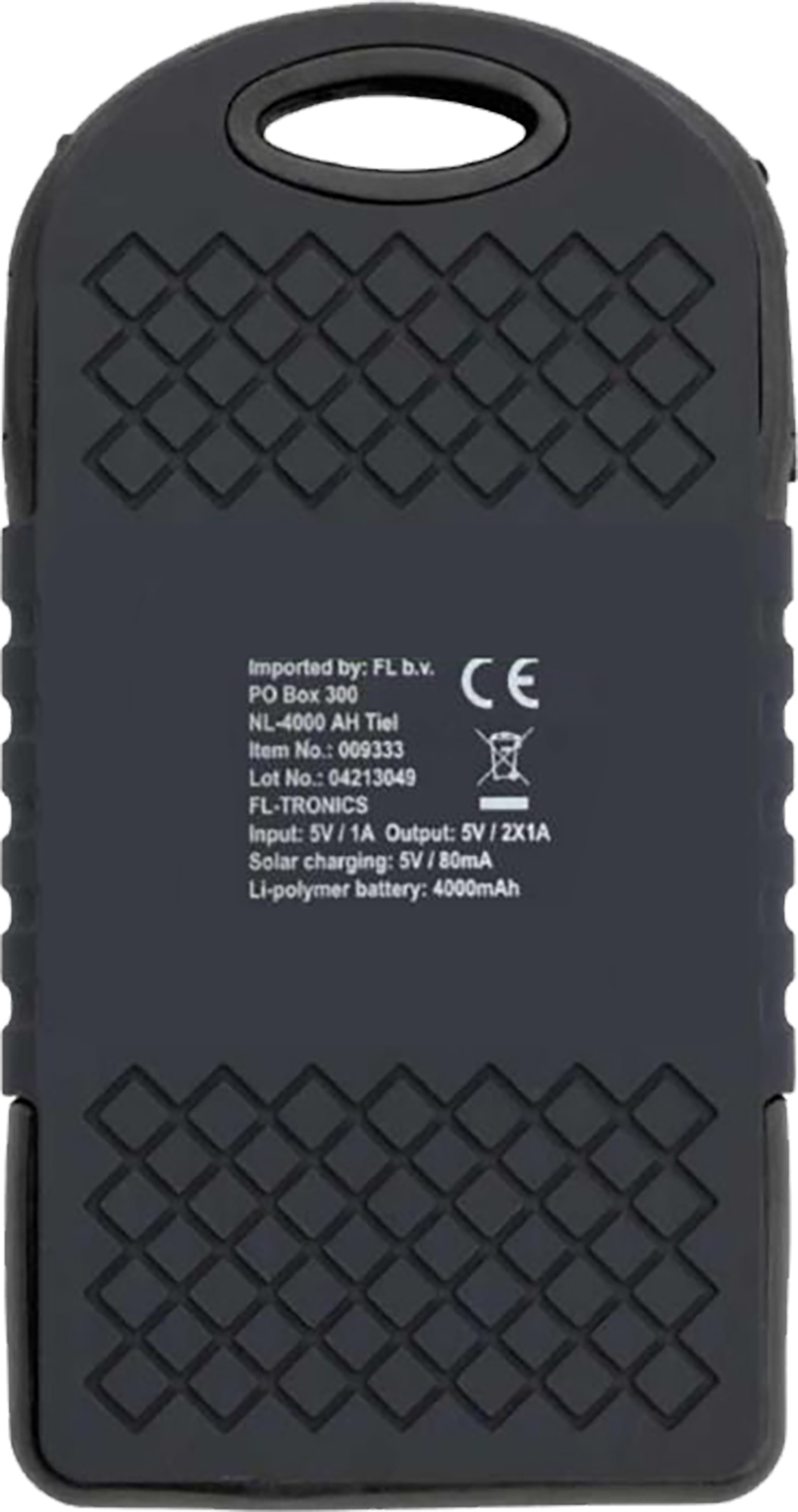 Picture of Rubberized solar power bank (4000 mAh)