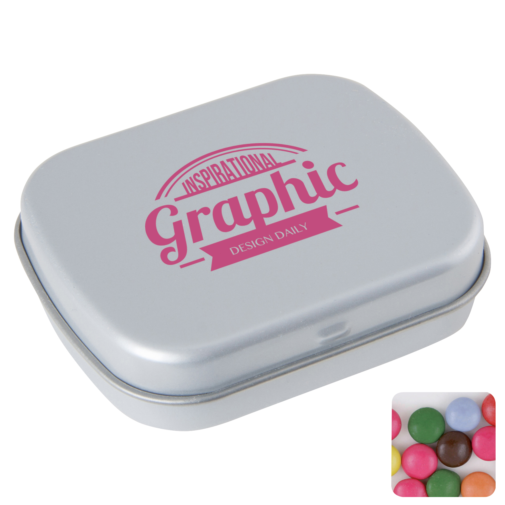 Picture of Flat hinged tin with choco's