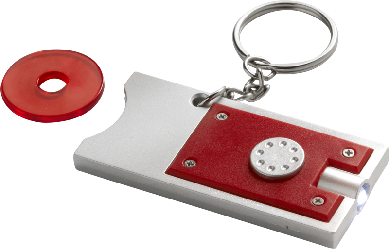 Key holder with coin 001987_008 (Red)