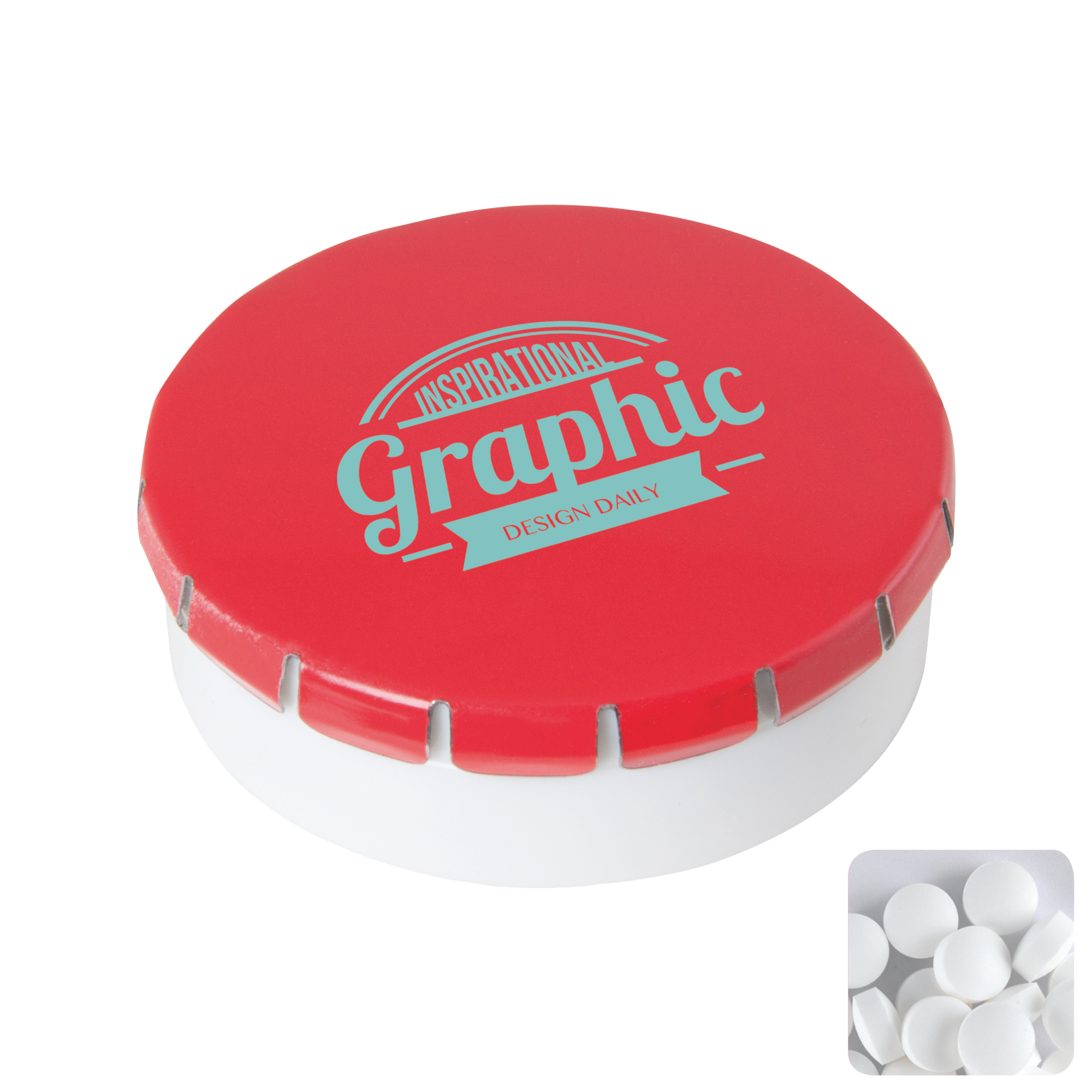 Picture of Round click plastic pot with sugar free mints