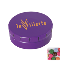 Round click tin with choco's CX0133_024 (Purple)