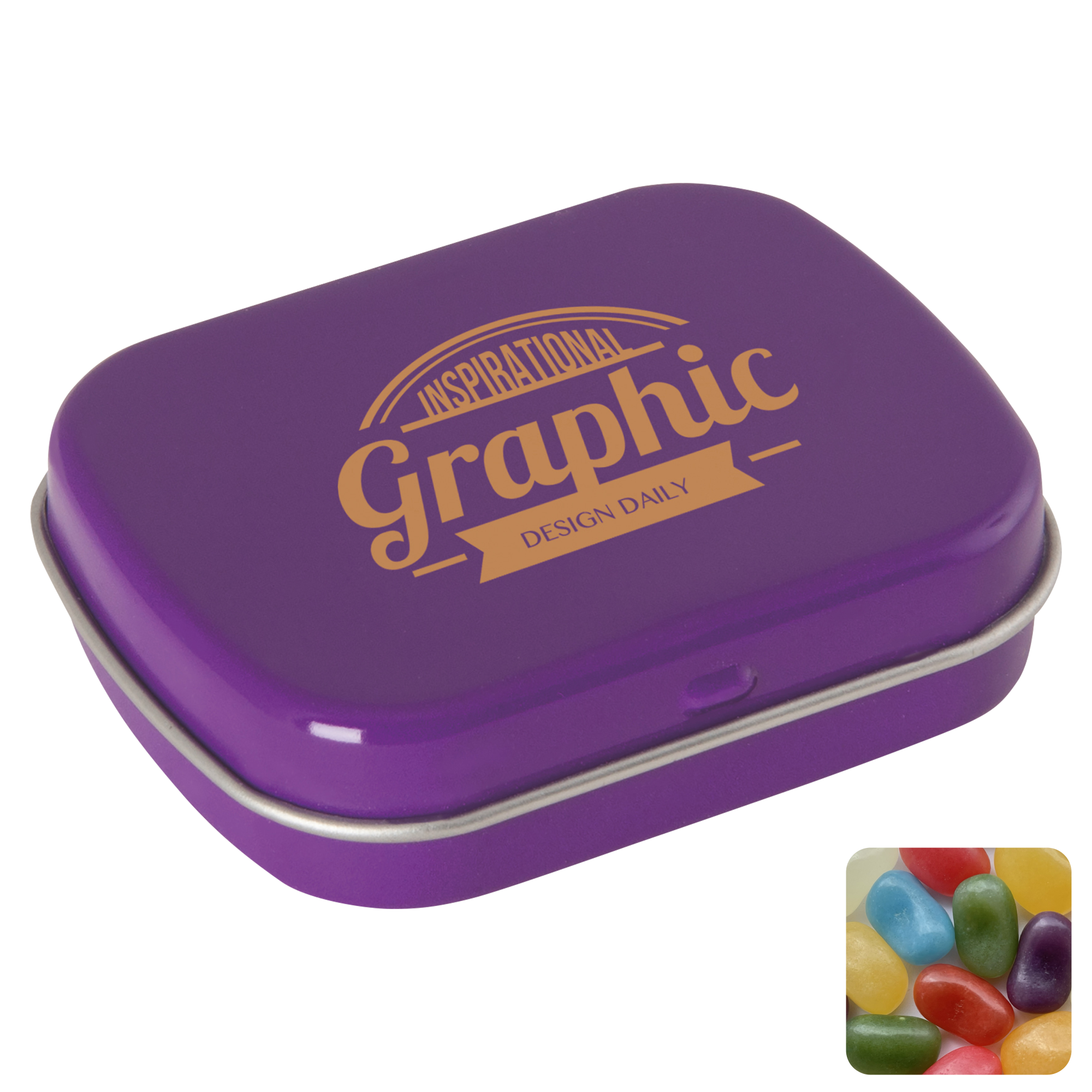 Picture of Flat hinged tin with jelly beans