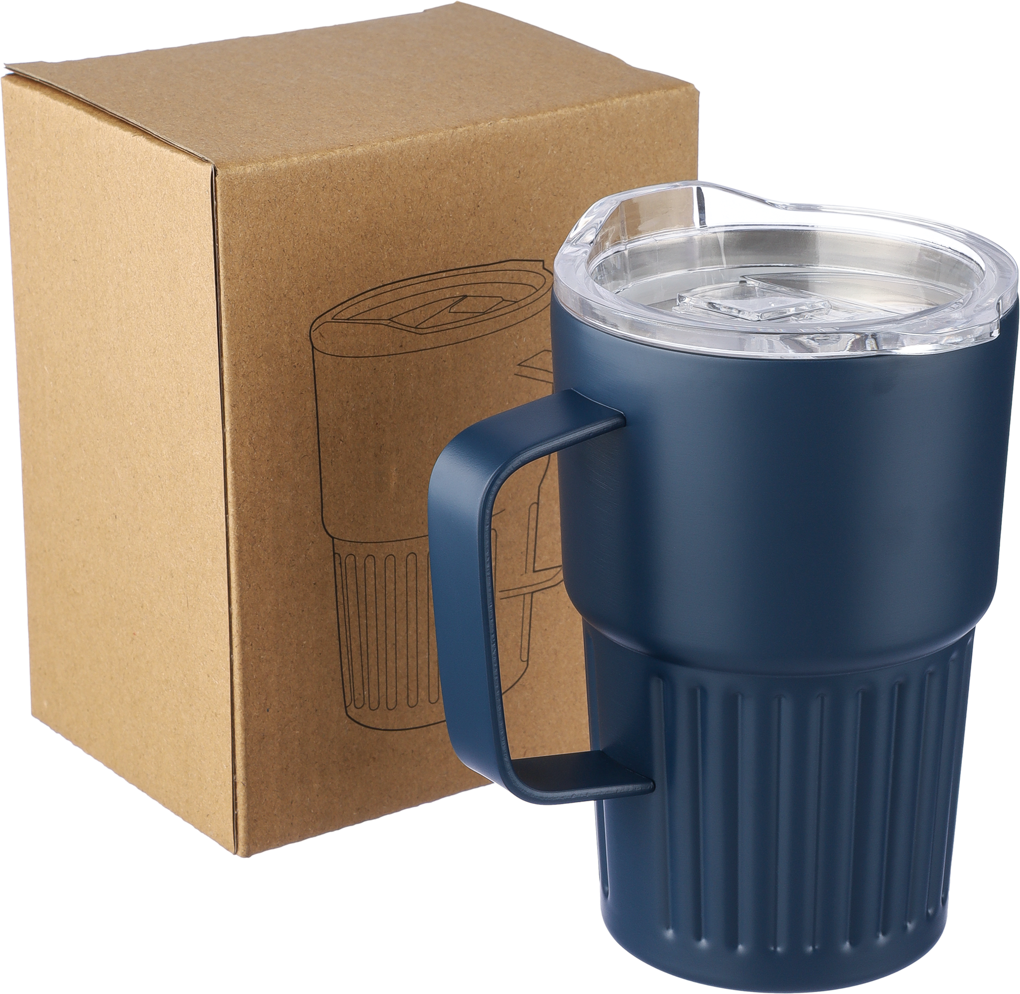 Picture of Recycled stainless steel double walled travel mug (450ml)