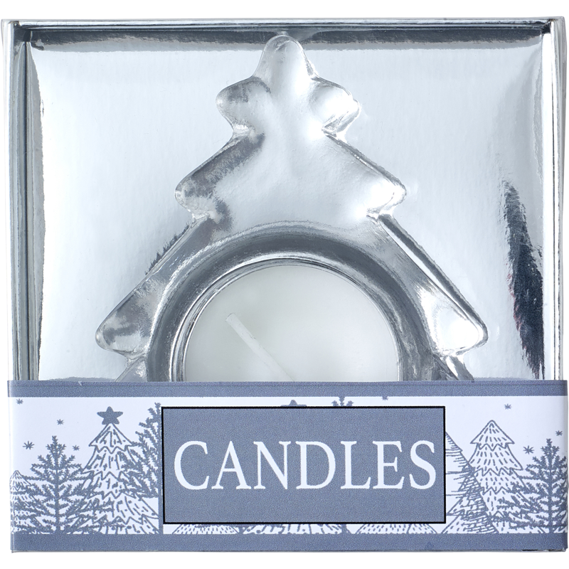 Christmas tree candle holder 4896_032 (Silver)