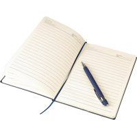 Recycled PU notebook with ballpen gift set (approx. A5) 1274009_005 (Blue)