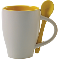 Coffee mug with spoon (300ml) 2855_006 (Yellow)