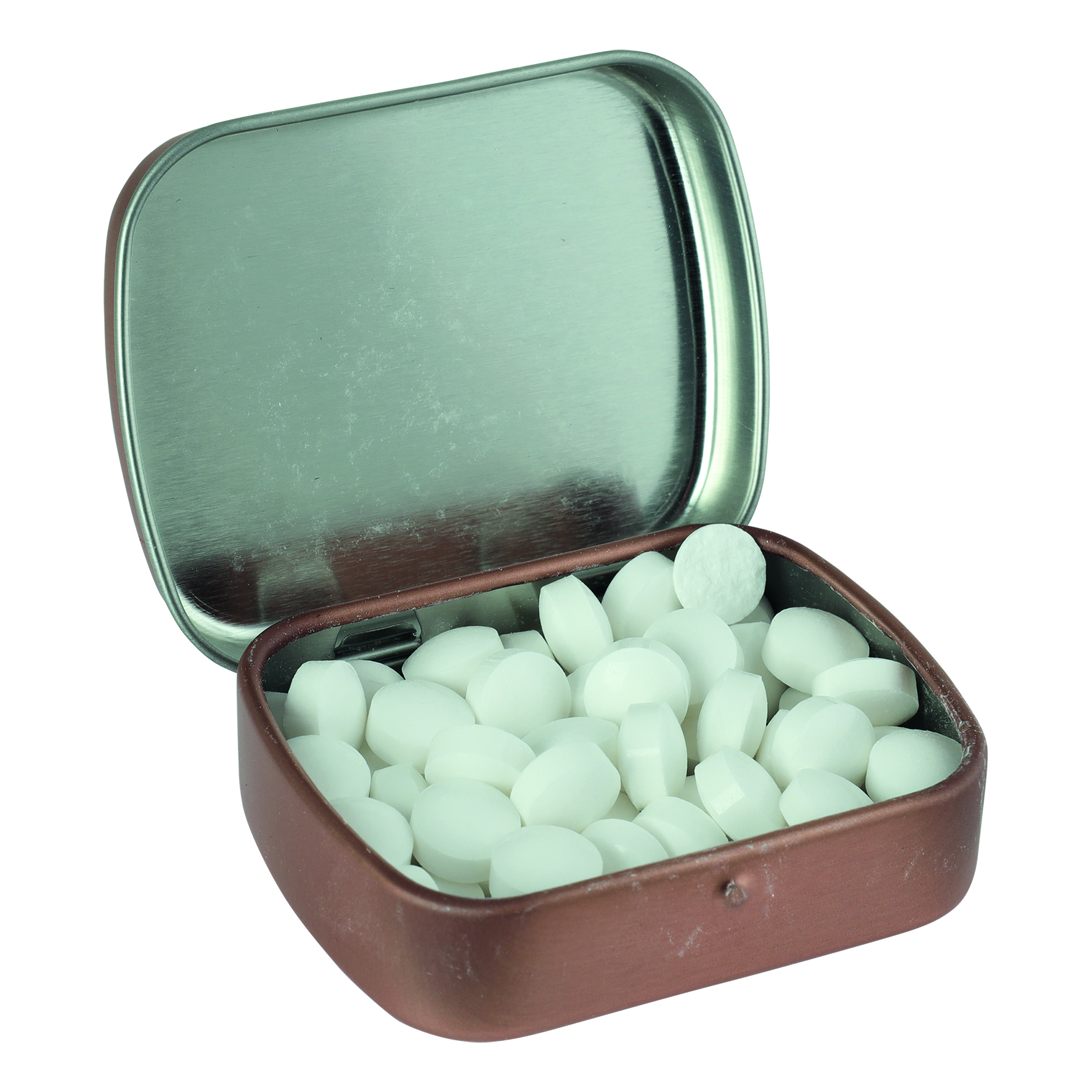 Picture of Flat hinged tin with dextrose mints