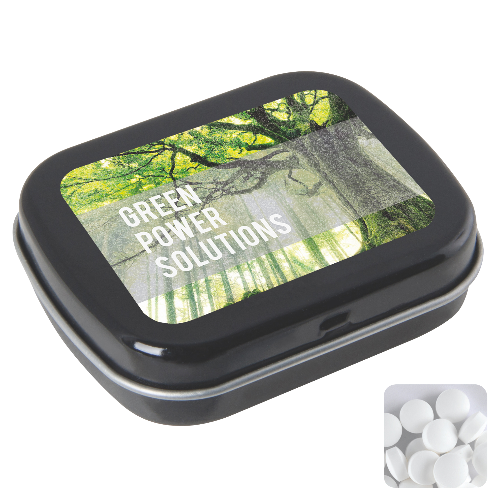 Picture of Flat hinged tin with dextrose mints