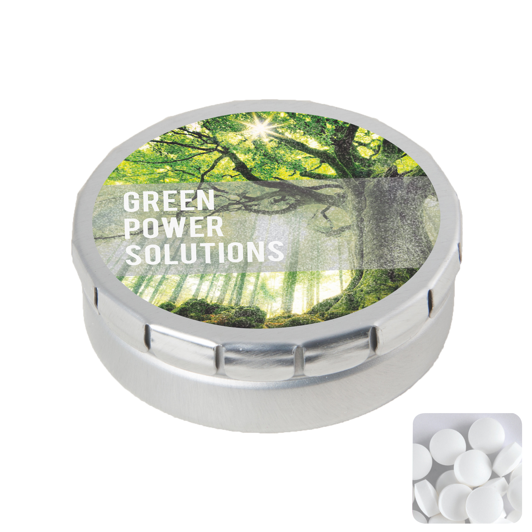Picture of Round click tin with dextrose mints