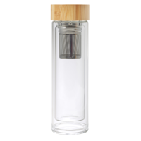 Glass and bamboo bottle with tea infuser (420ml) 9135_011 (Brown)