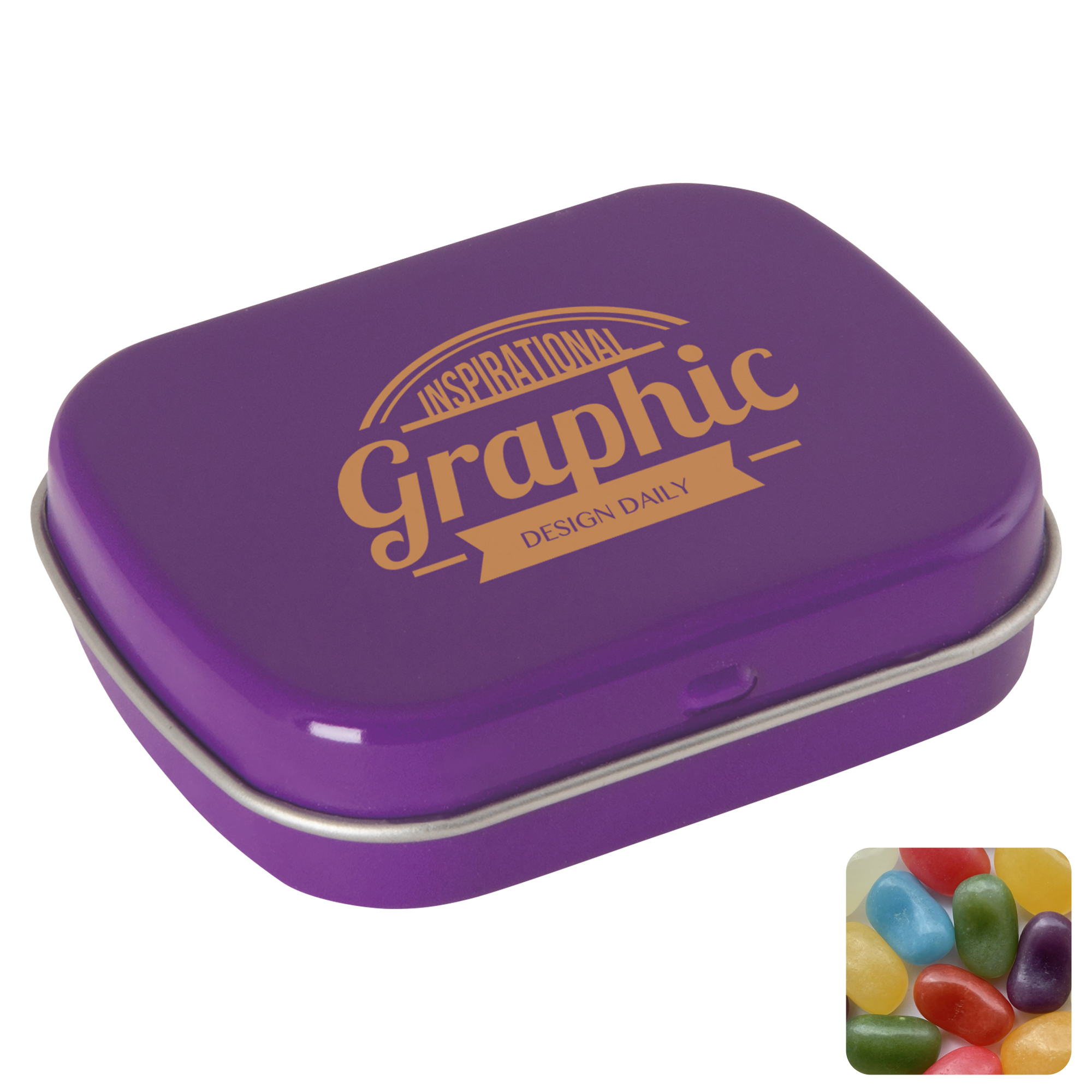 Picture of Flat hinged tin with jelly beans