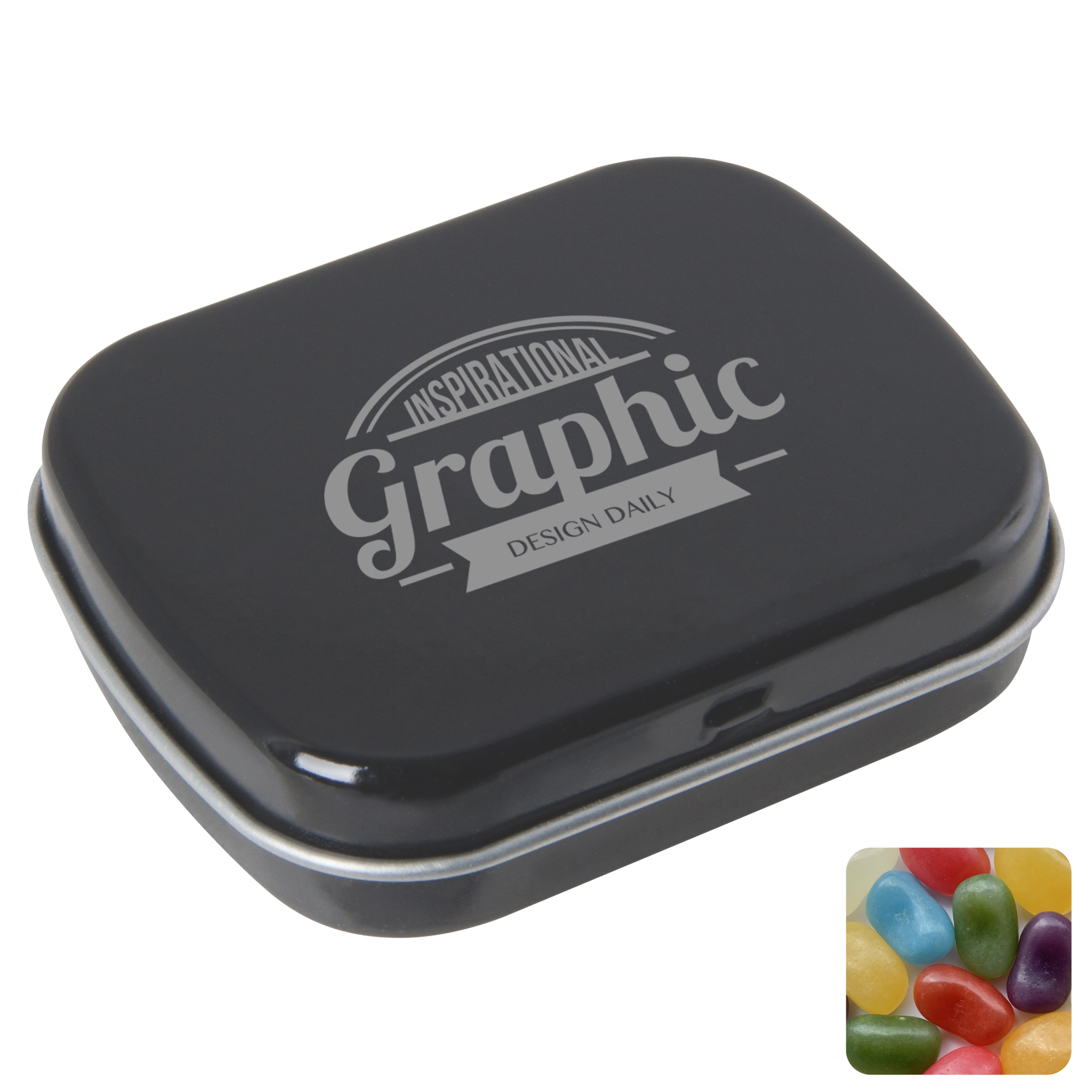 Picture of Flat hinged tin with jelly beans