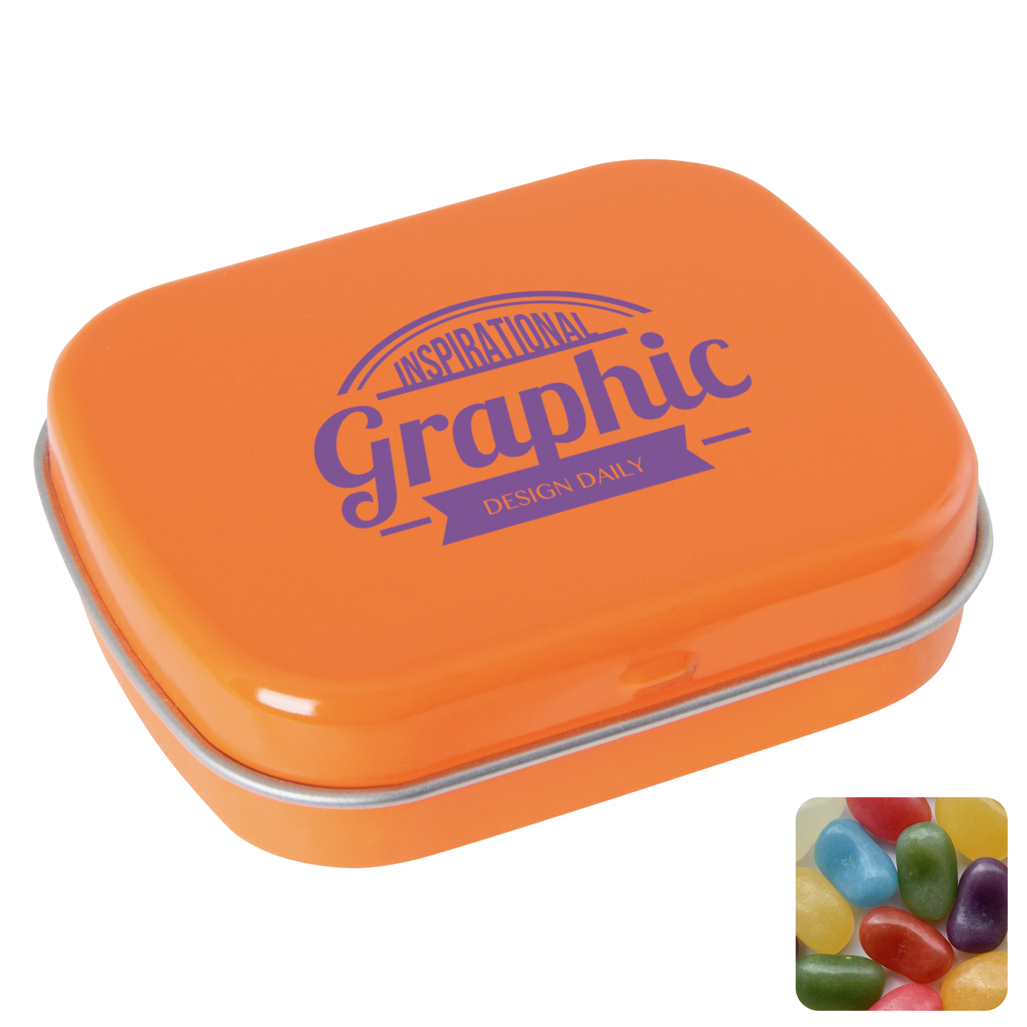 Picture of Flat hinged tin with jelly beans
