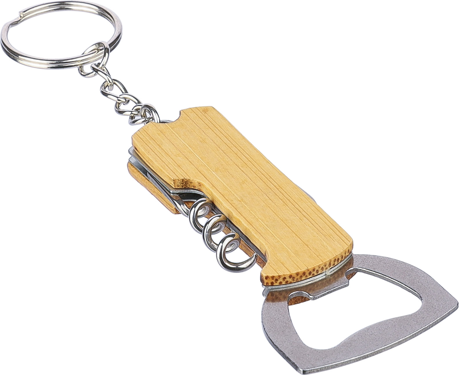 Picture of Bamboo bottle opener keyring