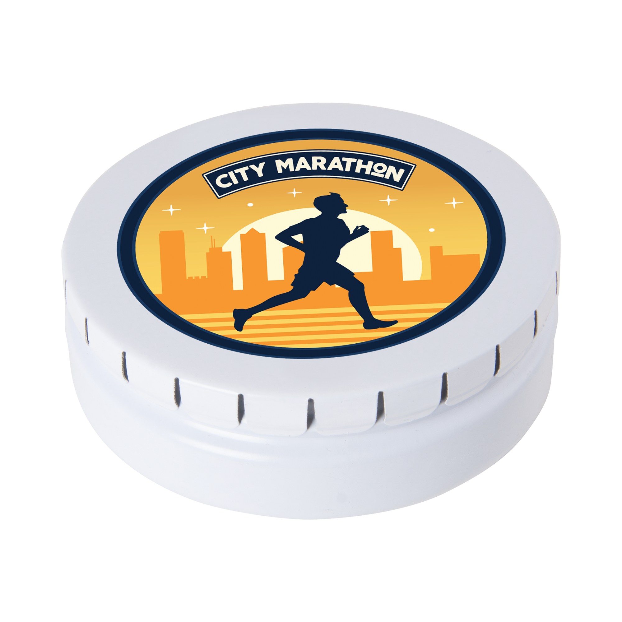 Picture of Large round click tin with dextrose mints