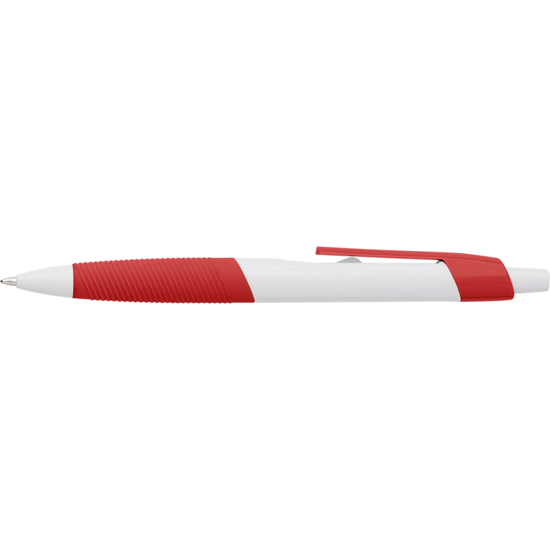 Plastic ballpen with rubber grip 593476_008 (Red)