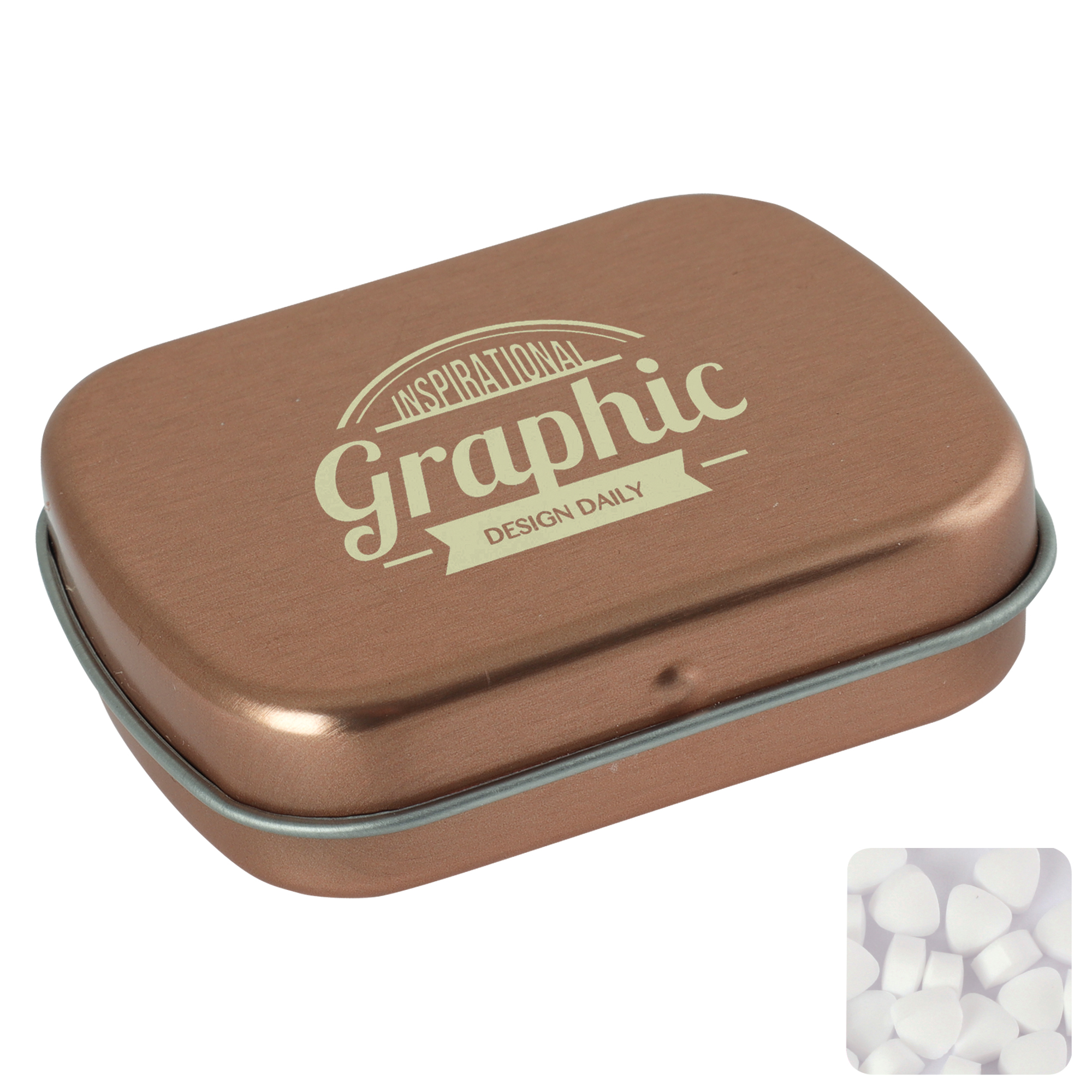 Picture of Flat hinged tin with sugar free mints