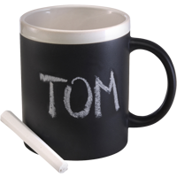 Stoneware mug with chalks (300ml) 2880_040 (Black/white)