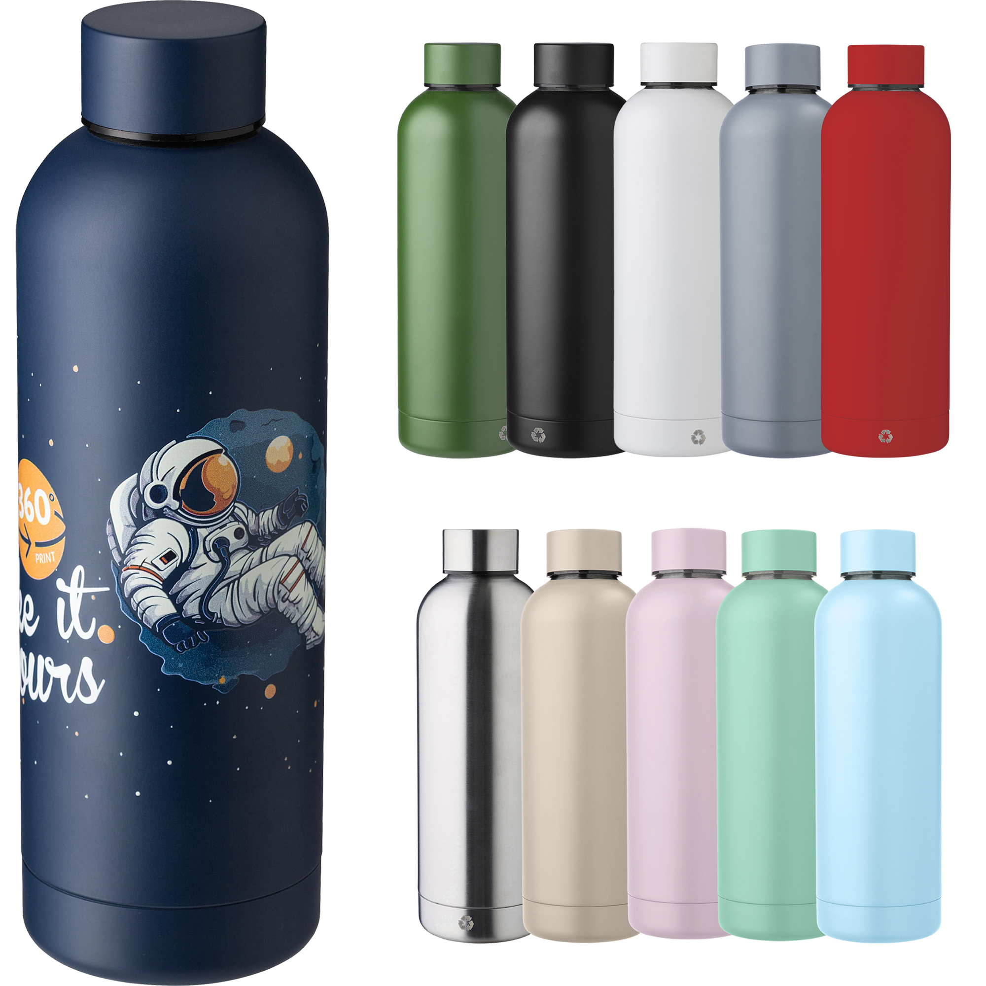 Picture of Recycled stainless steel double walled bottle (500ml)