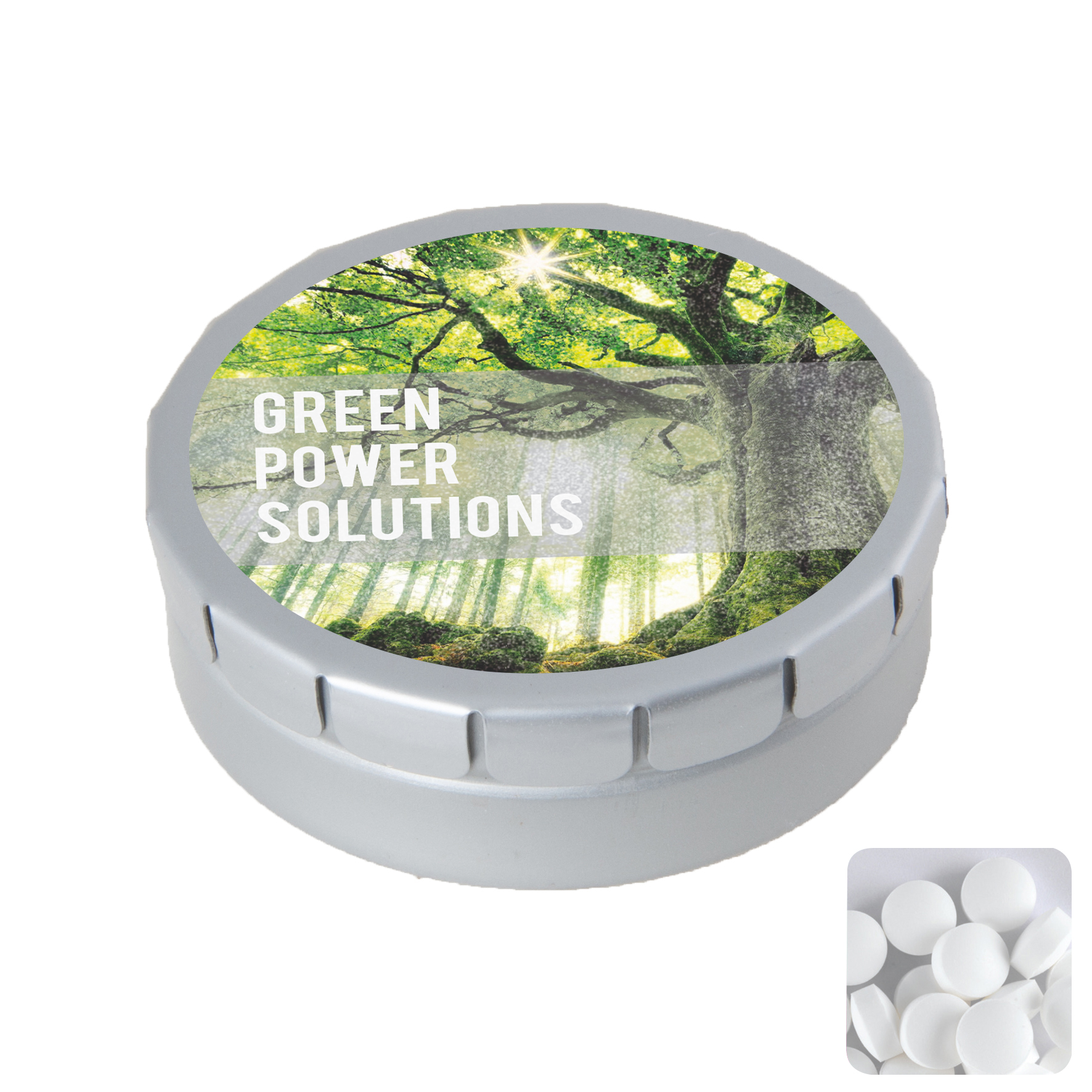Picture of Round click tin with dextrose mints