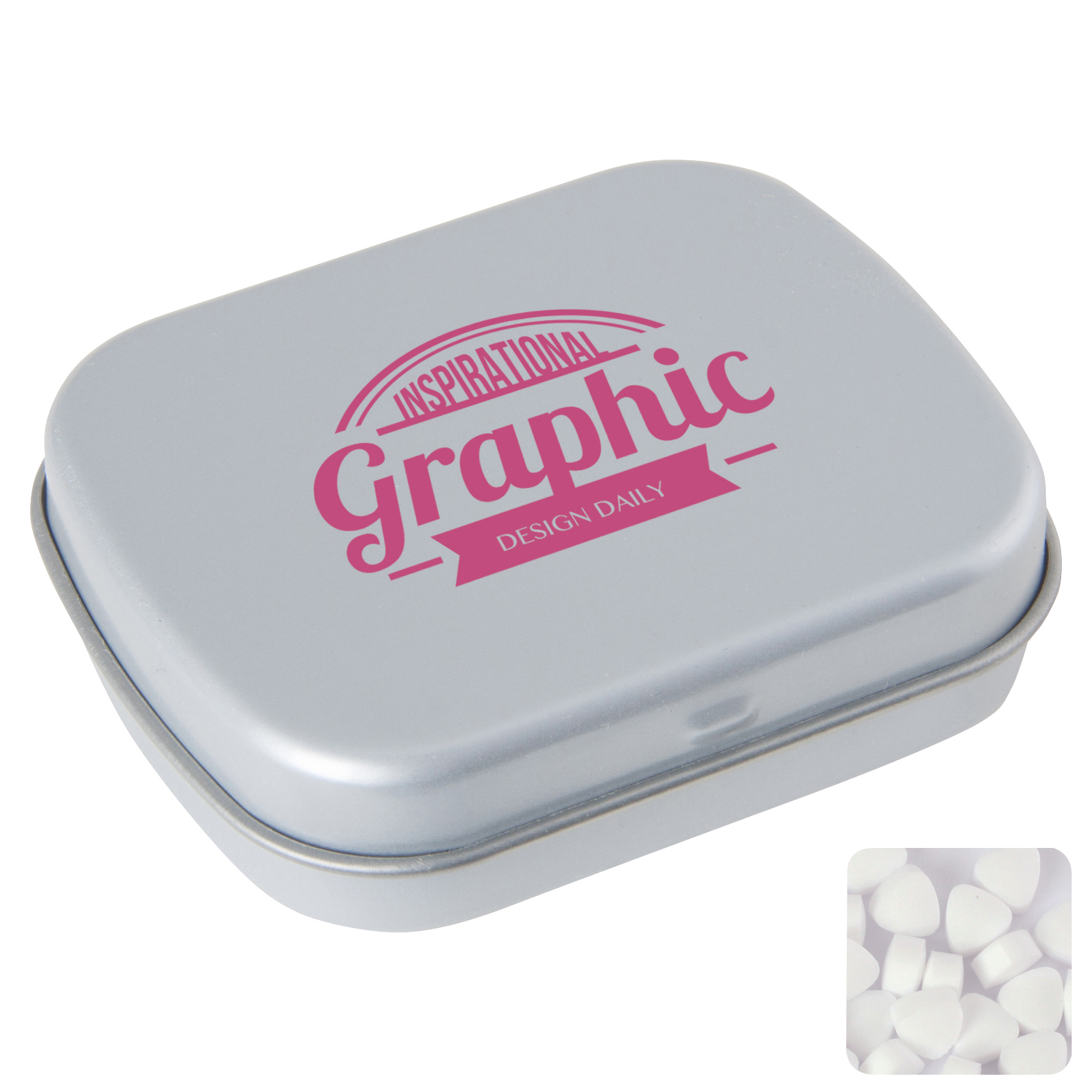 Picture of Flat hinged tin with sugar free mints