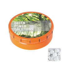 Round click tin with dextrose mints CX0130_007 (Orange)