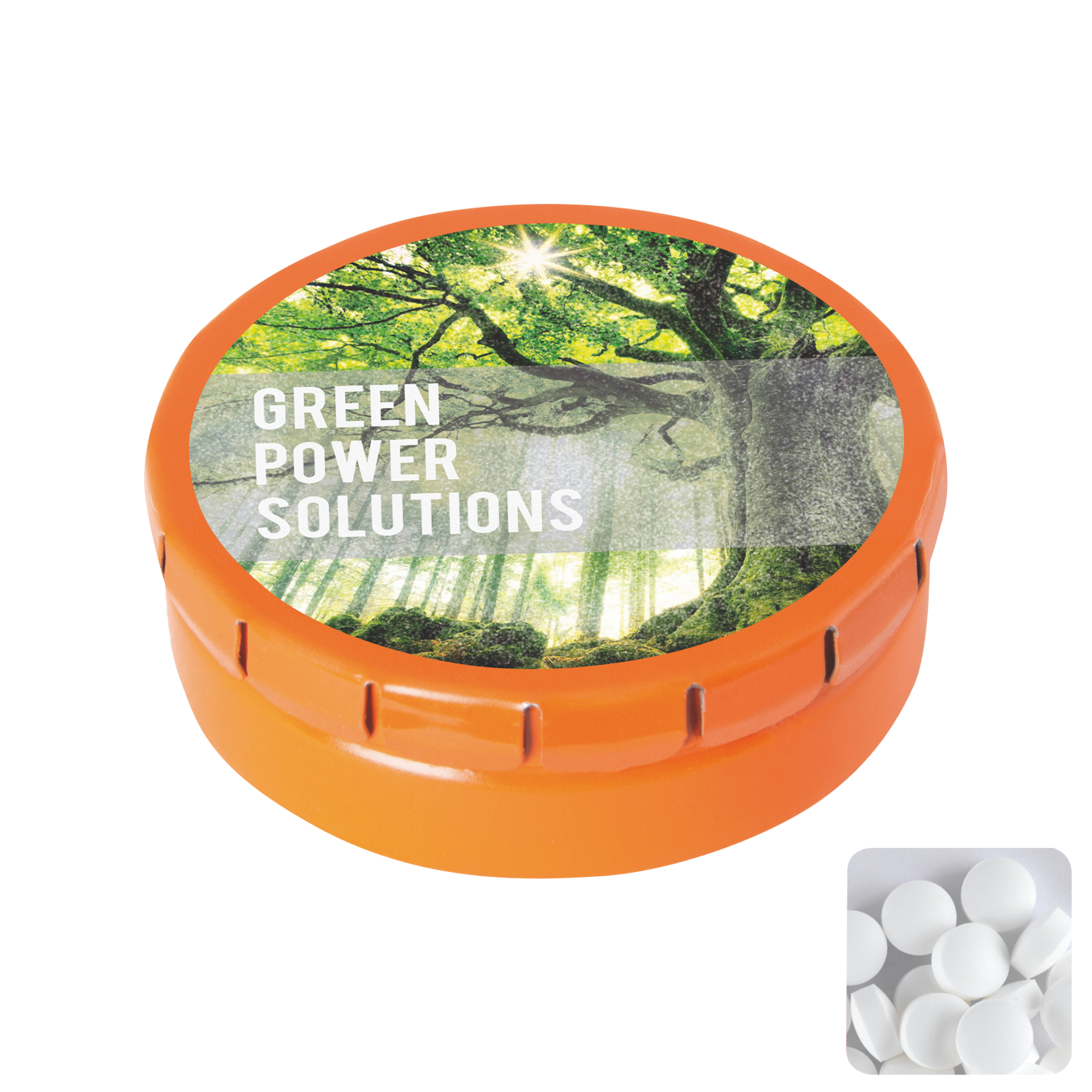 Picture of Round click tin with dextrose mints