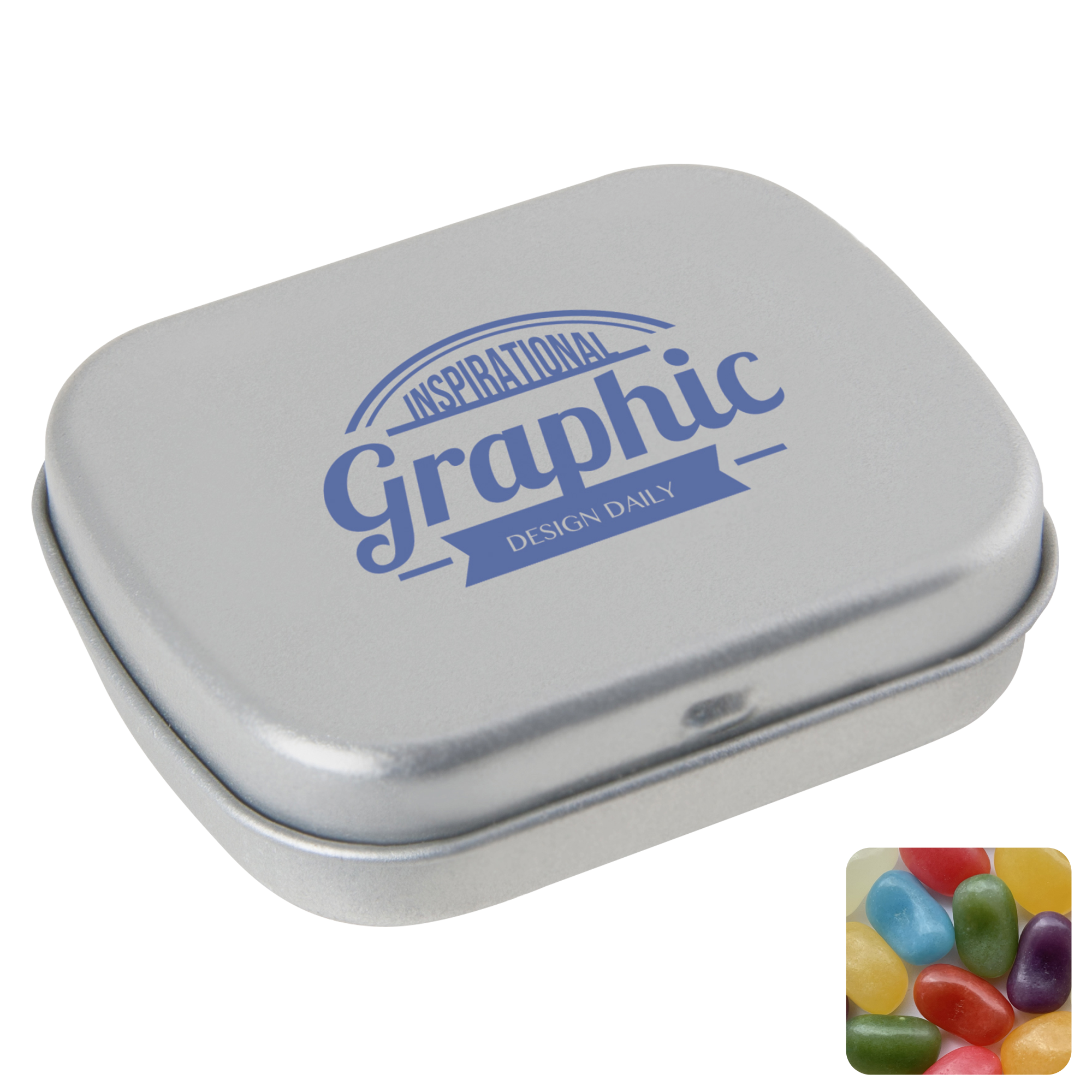 Picture of Flat hinged tin with jelly beans
