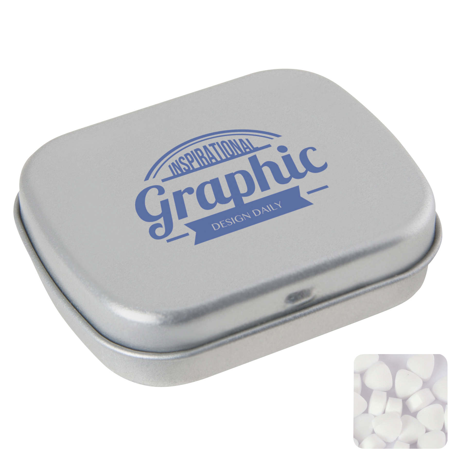 Picture of Flat hinged tin with sugar free mints