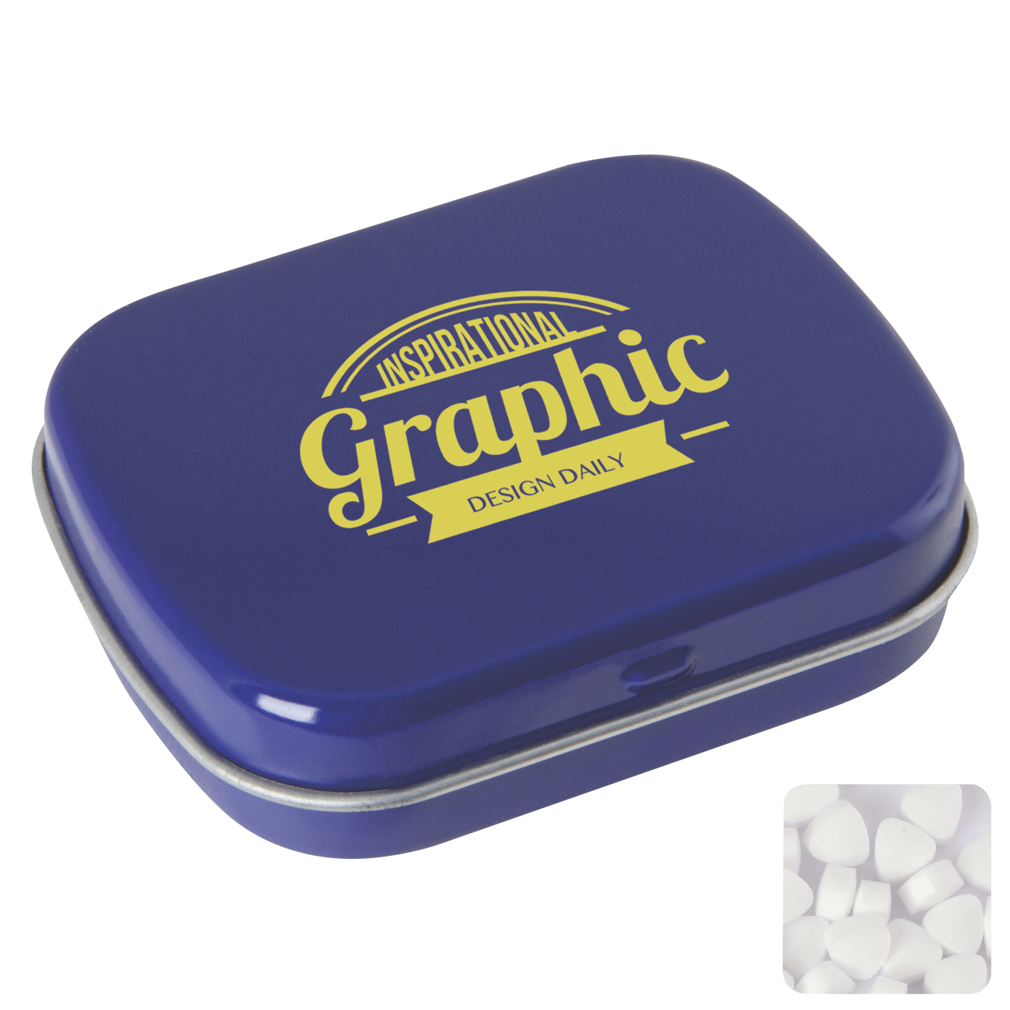 Picture of Flat hinged tin with sugar free mints