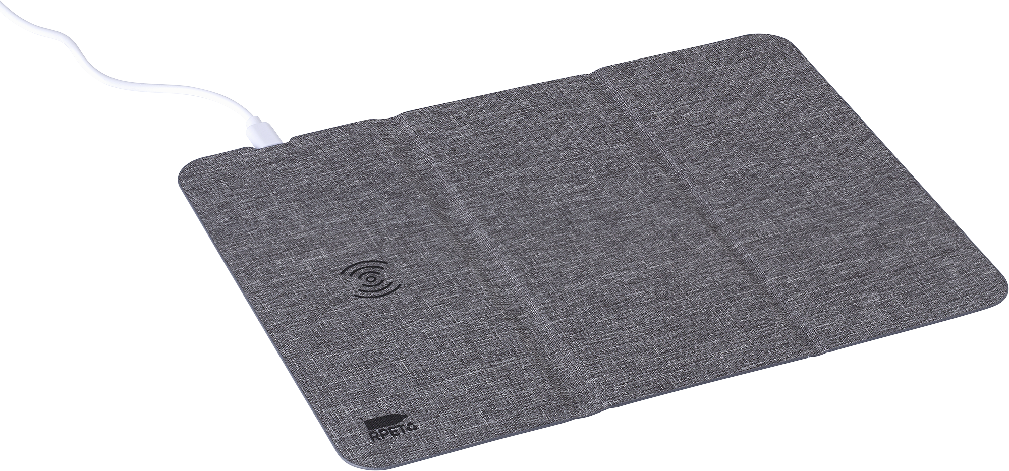 Picture of RPET wireless charger mouse mat/phone stand