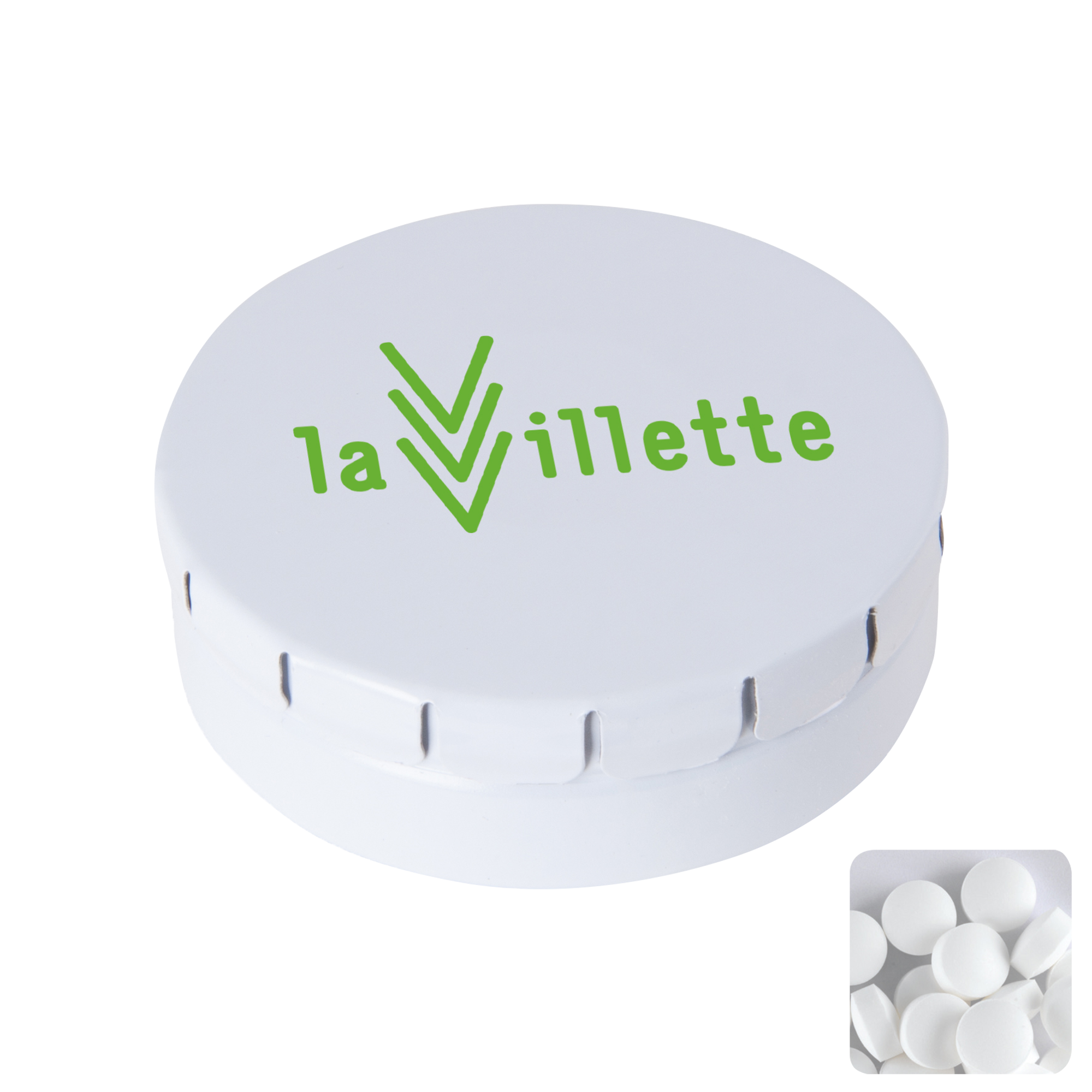 Picture of Round click tin with dextrose mints