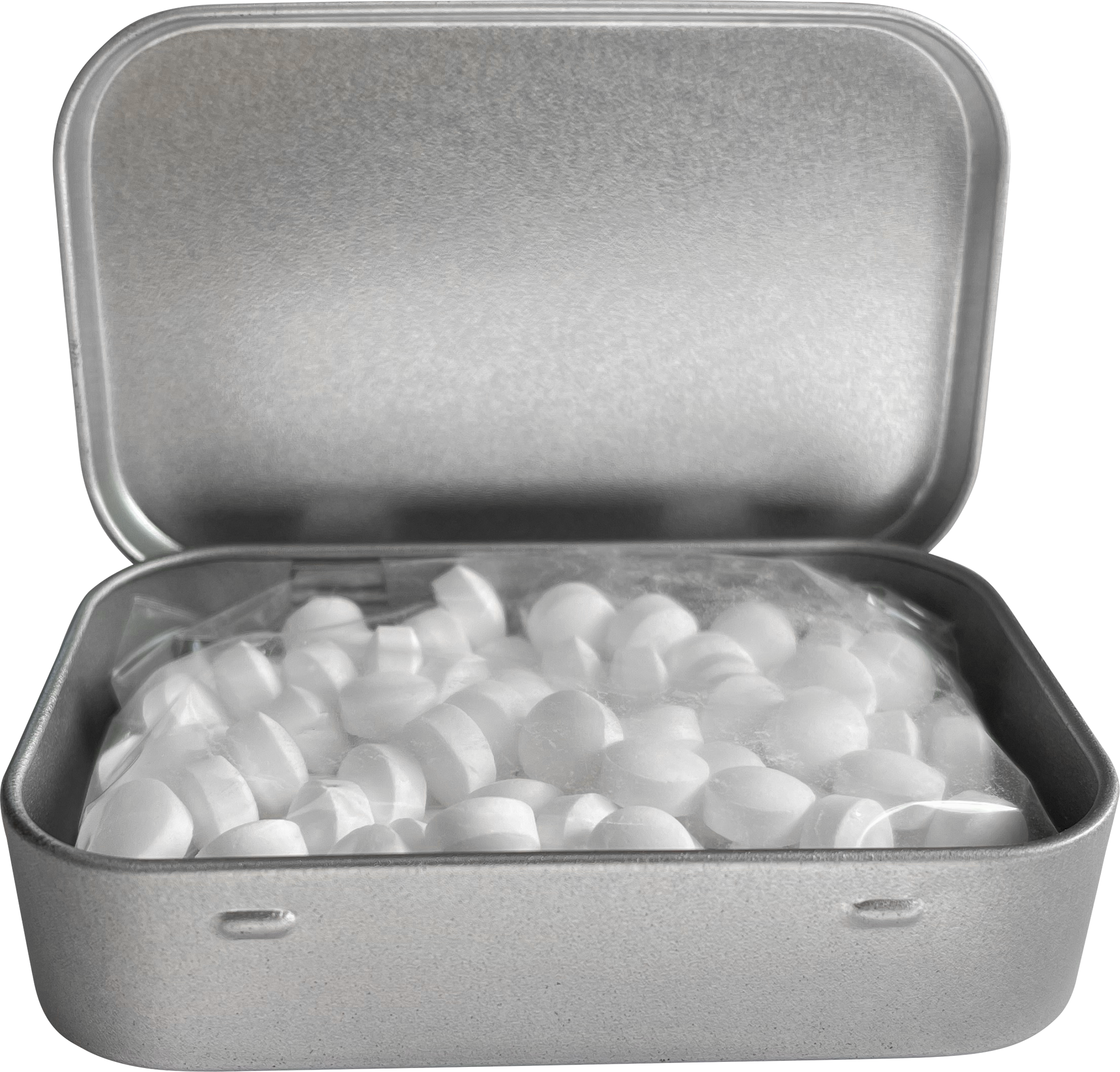 Picture of Large flat hinged tin with dextrose mints